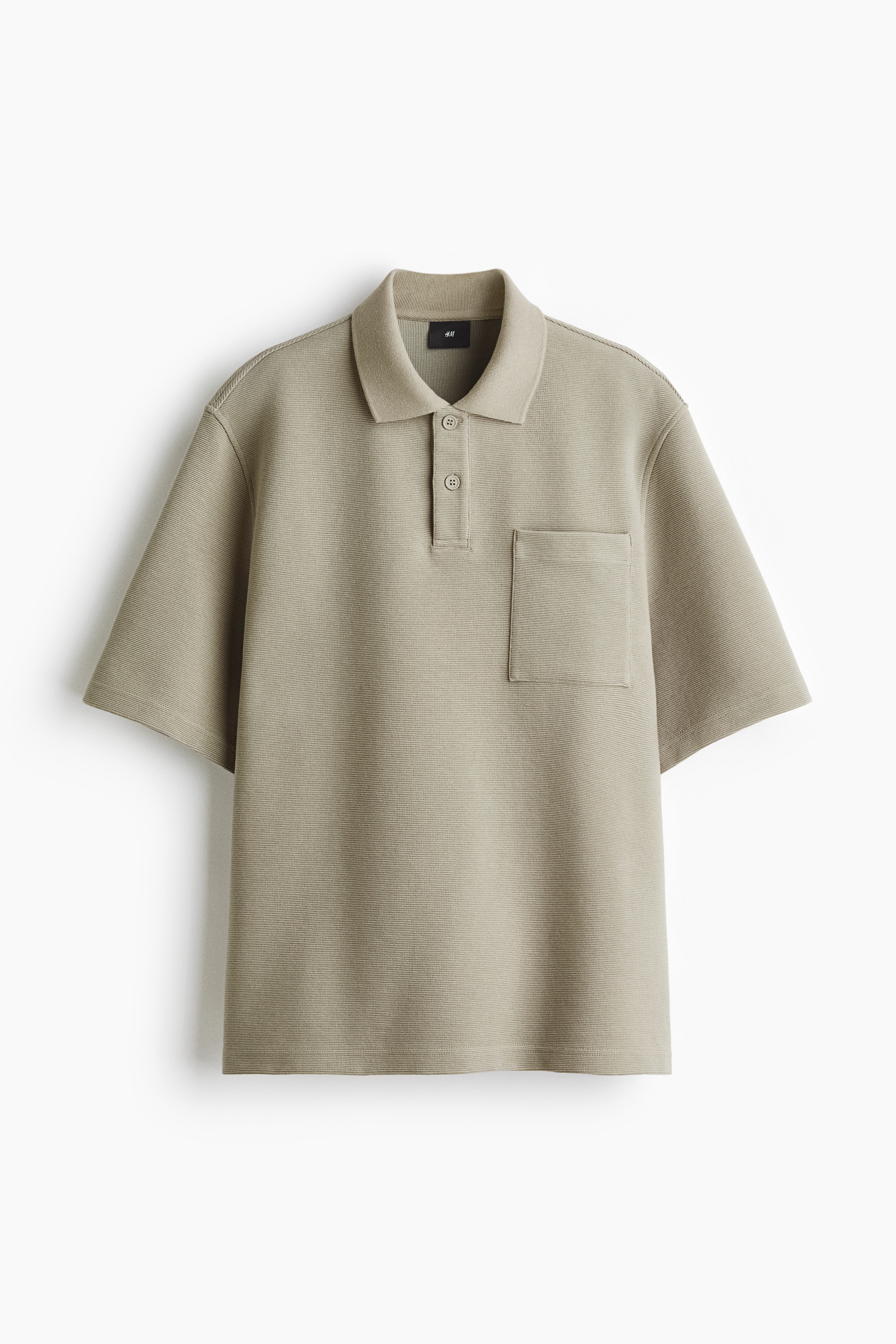 Loose Fit Polo shirt - Light khaki green/Cream/Black