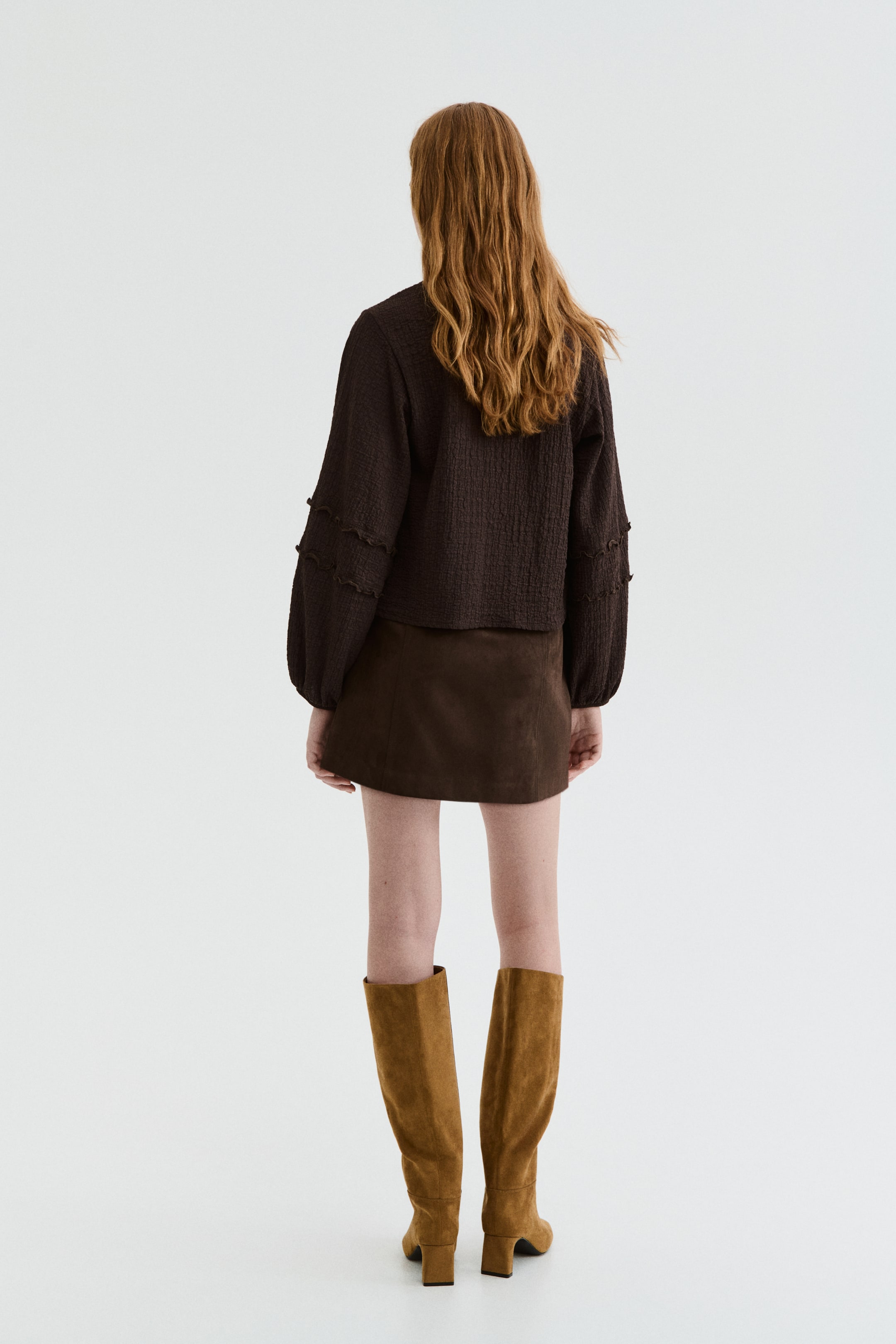 View larger image: Crinkled Jersey Blouse - Dark brown - Ladies | H&M PH 3