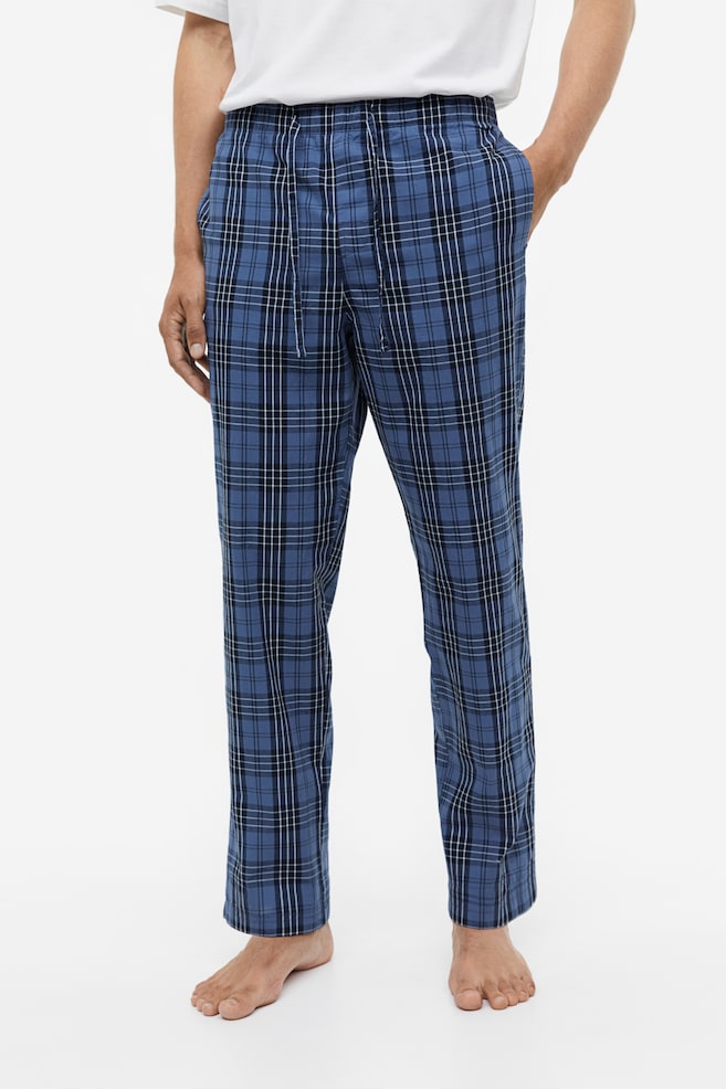Regular Fit pyjama bottoms - Blue/Checked/Light khaki green/Checked - 4