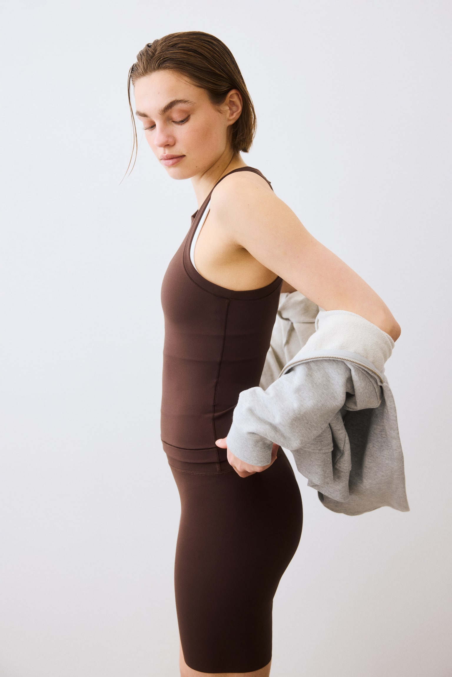 Top deportivo sin mangas Slim Fit con SoftMove™ - Warm brown/Dark clay grey - 7