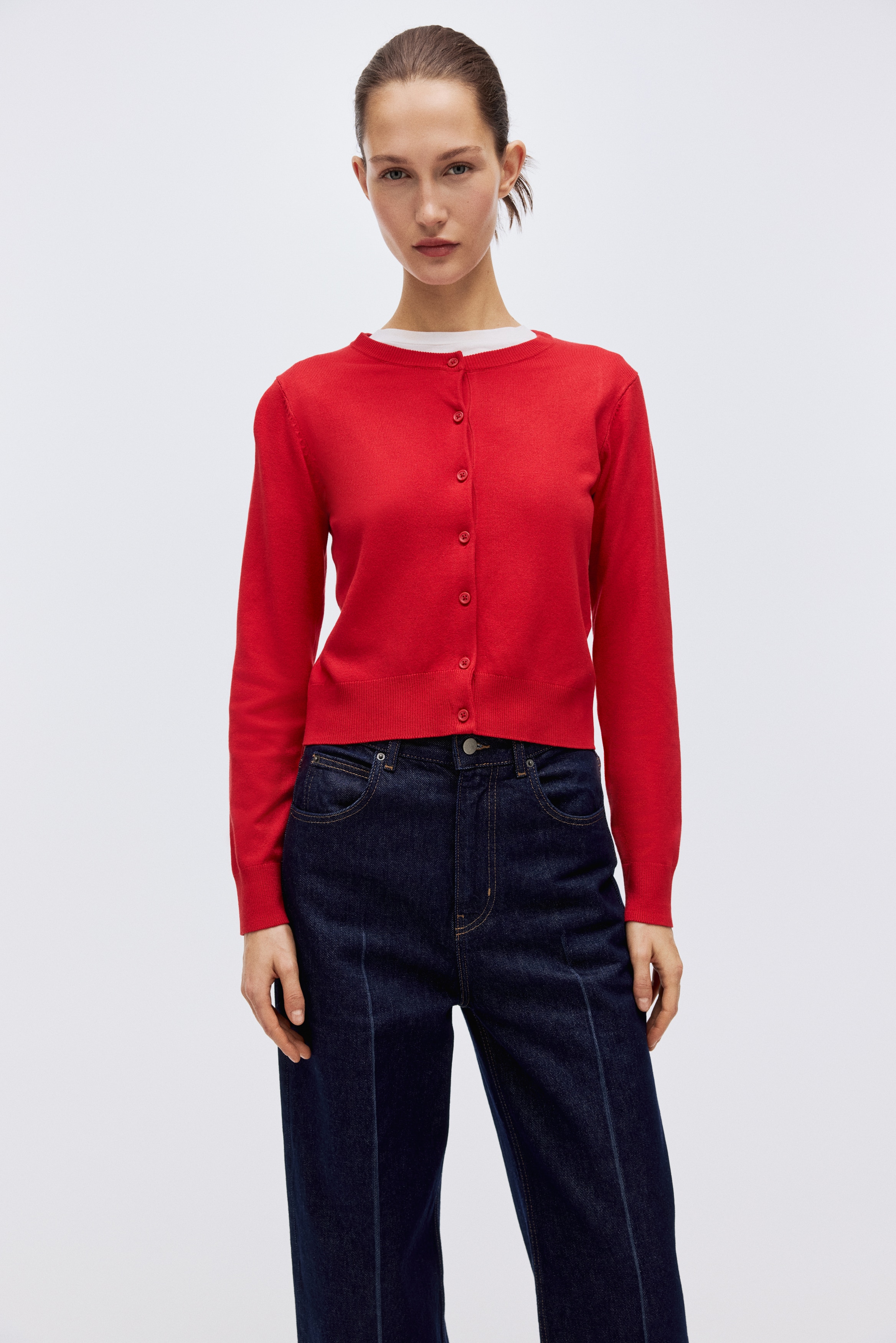 파인니트 가디건 - 레드/라이트 옐로/네이비 블루/핑크/블랙/라이트 블루/라일락/브라이트 오렌지/라이트 그레이지/다크 브라운/라이트 베이지/토프/베이지/스트라이프/화이트/블랙 스트라이프/라이트 카키 그린/화이트/스트라이프/크림색/블랙/화이트 스트라이프/브라운