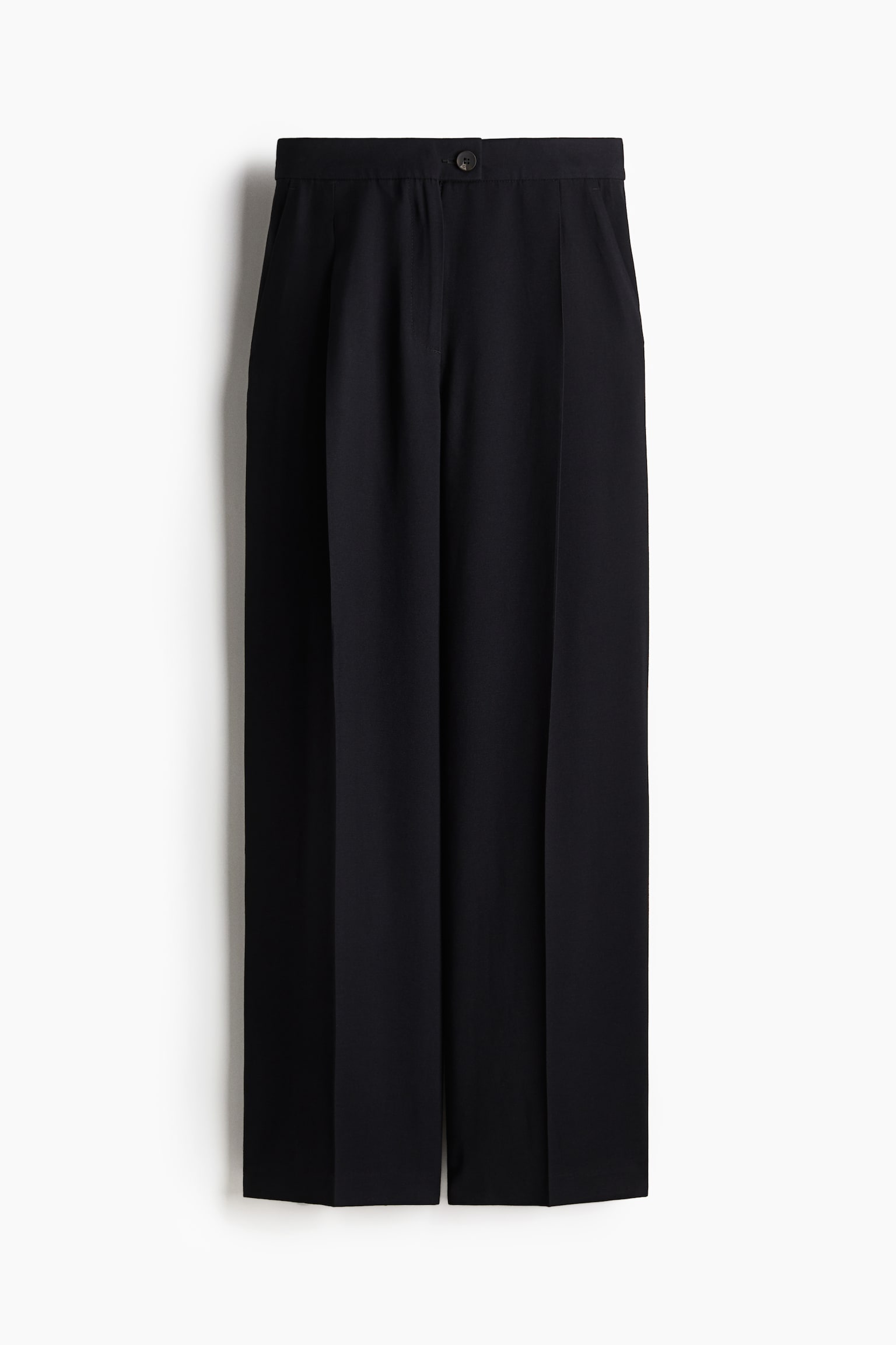 Женские брюки H&M Wide-Leg Twill, цвет: Чёрный — фото 1