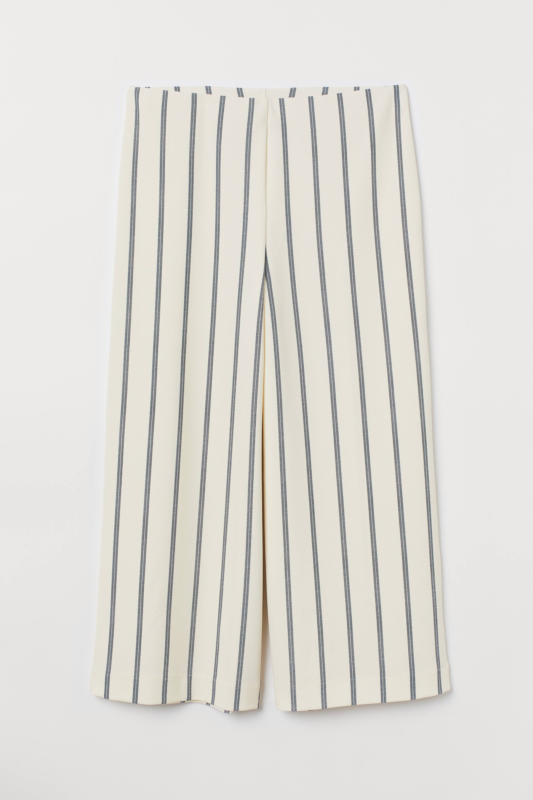 View larger image: H&M+ Jersey culottes - Light beige/Striped - Ladies | H&M 1