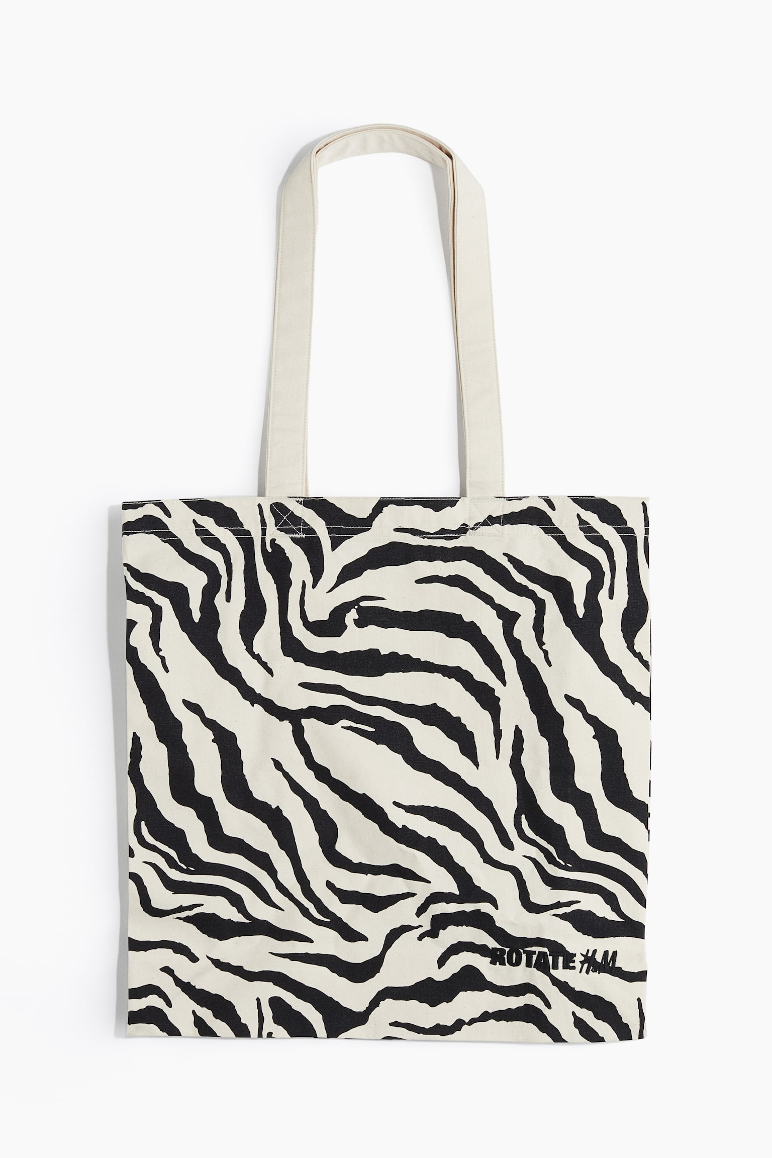 Patterned canvas shopper - Light beige/Zebra print - 2