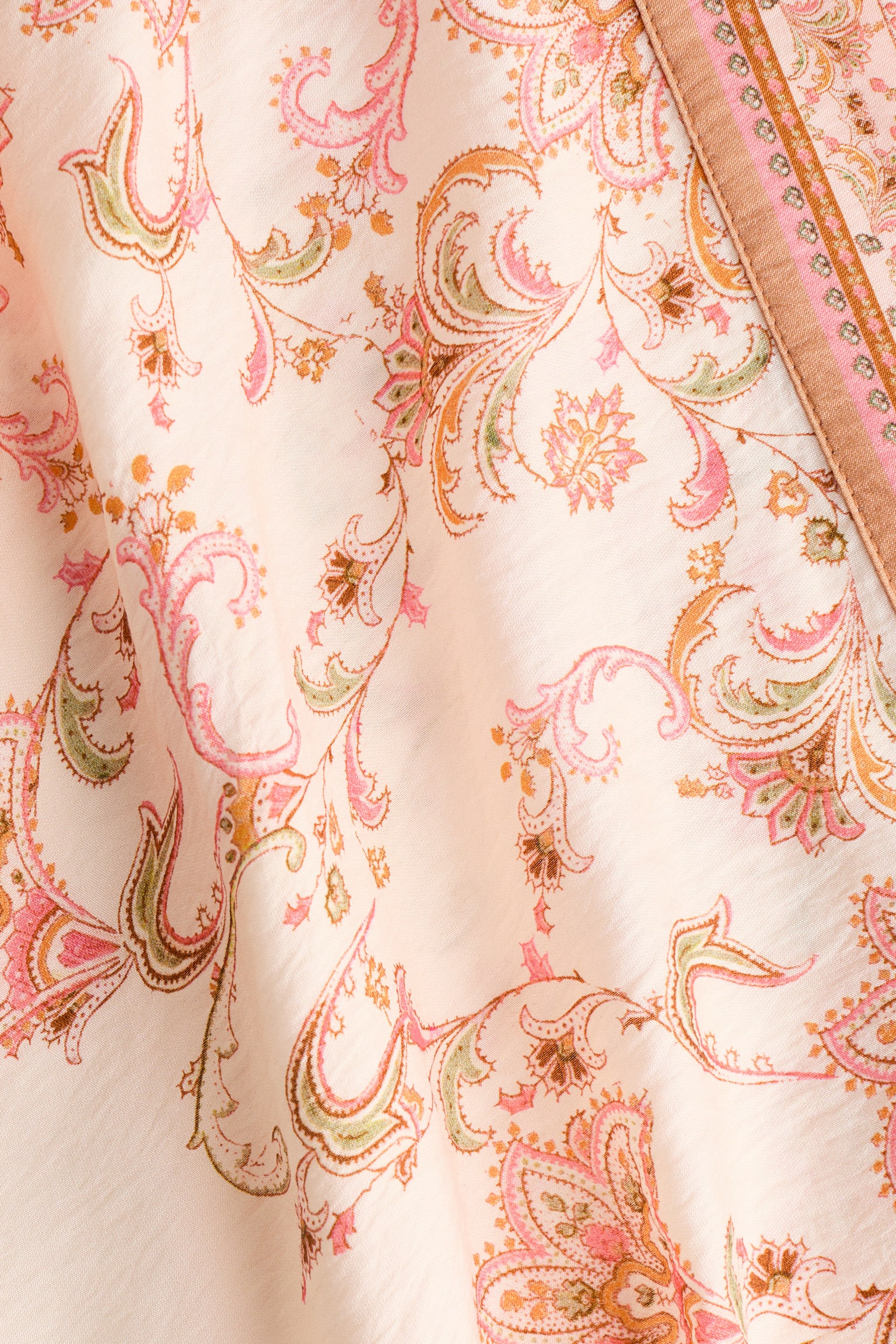 Loose-fit tie-belt dress - Pink/Paisley pattern - 3