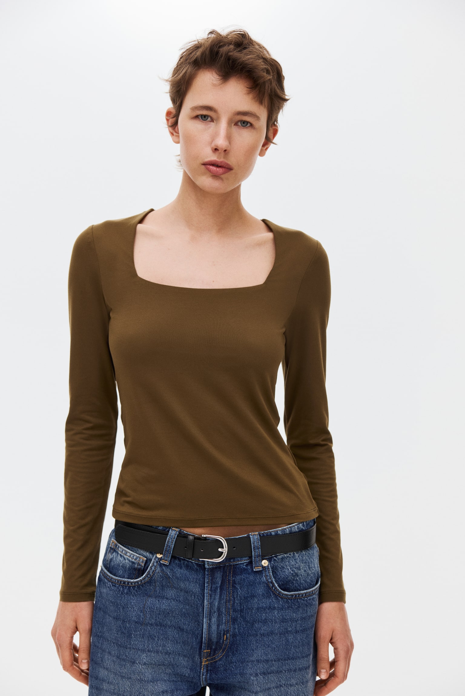 Áo jersey dài tay - Màu xanh kaki đậm/Màu nâu đậm/Màu đen/Màu be nhạt - 4