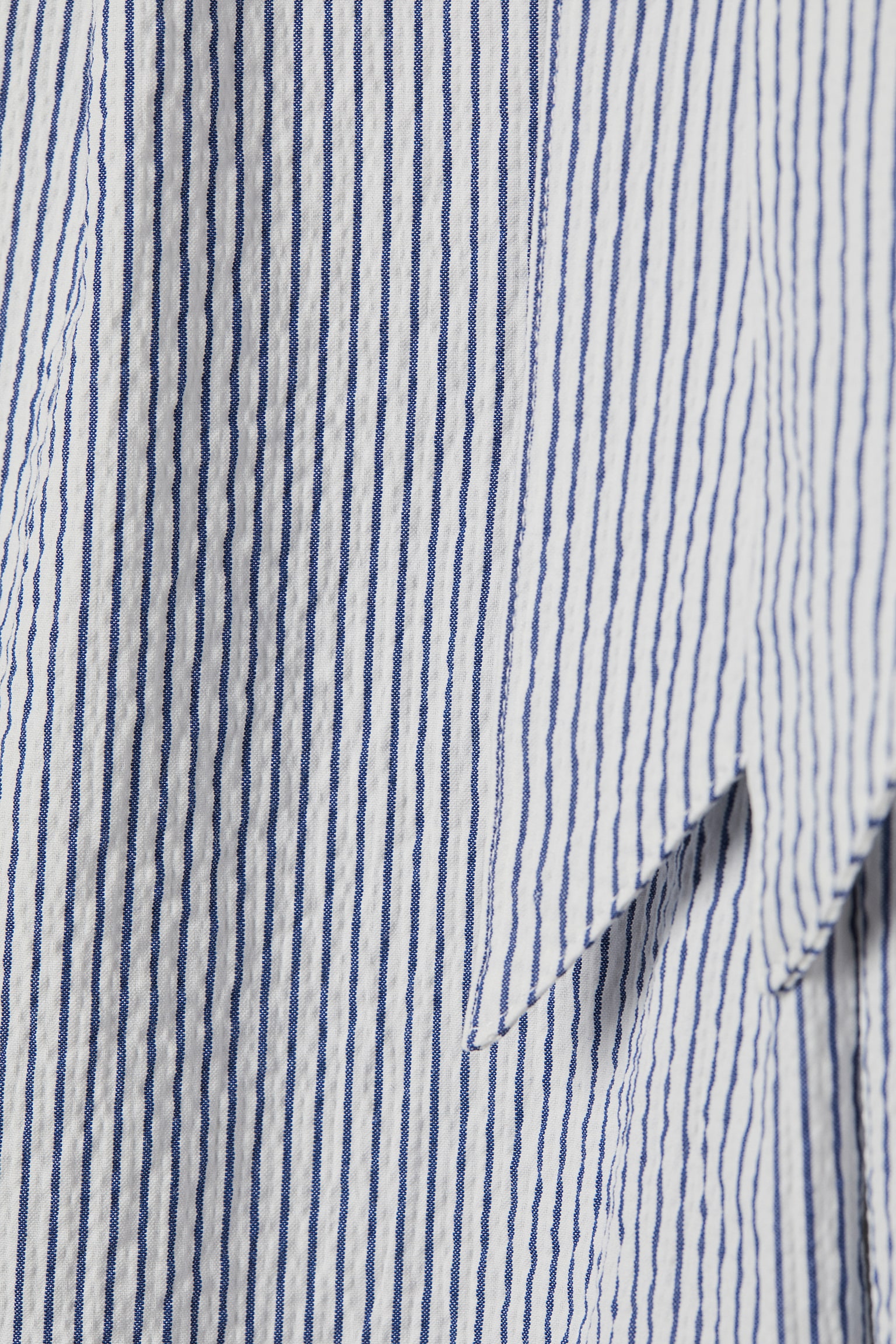 Pruhované kalhoty paper bag - Bílá/modré proužky - 2