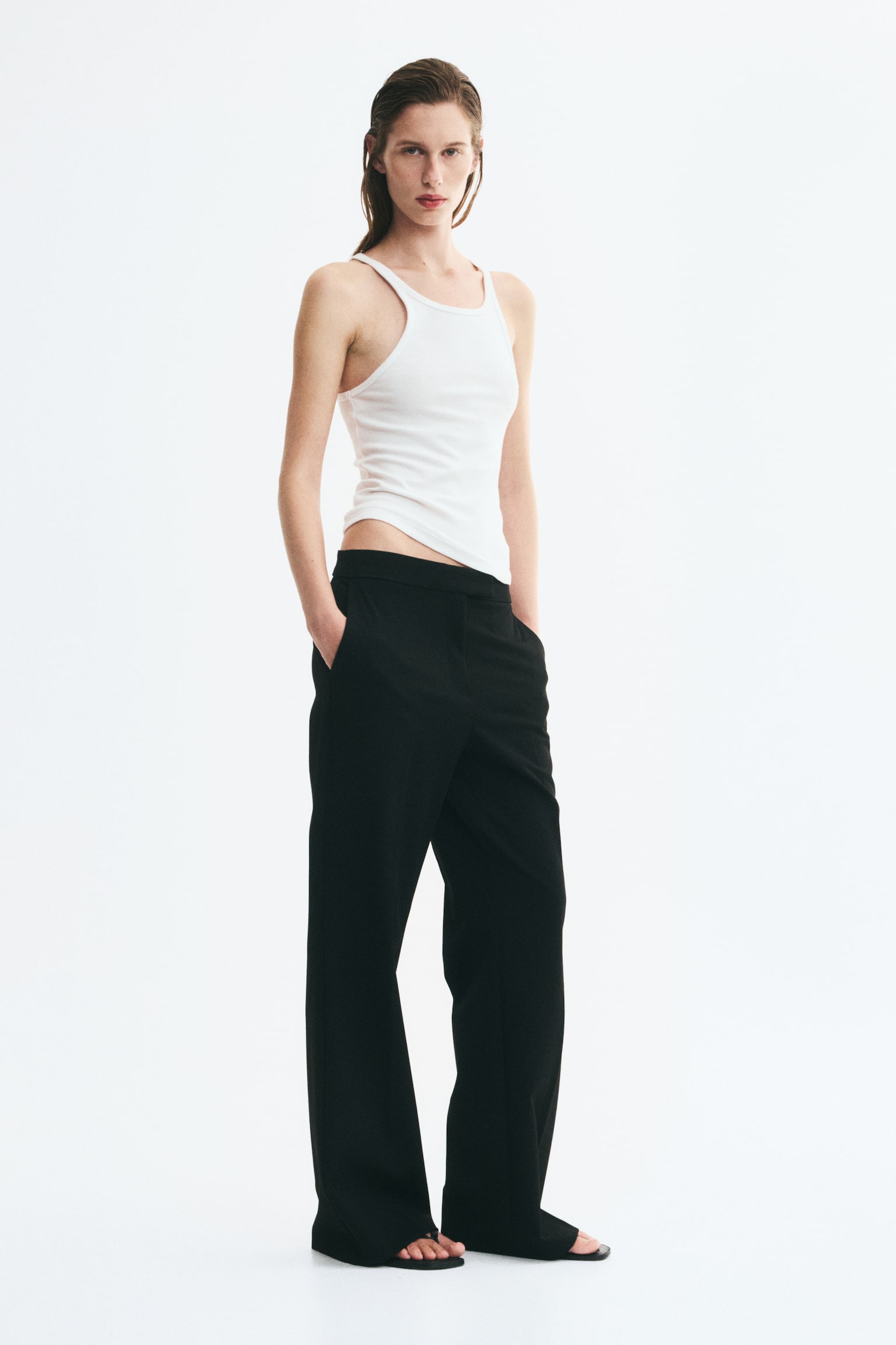 Женские брюки H&M Bootcut, цвет: Чёрный — фото 3