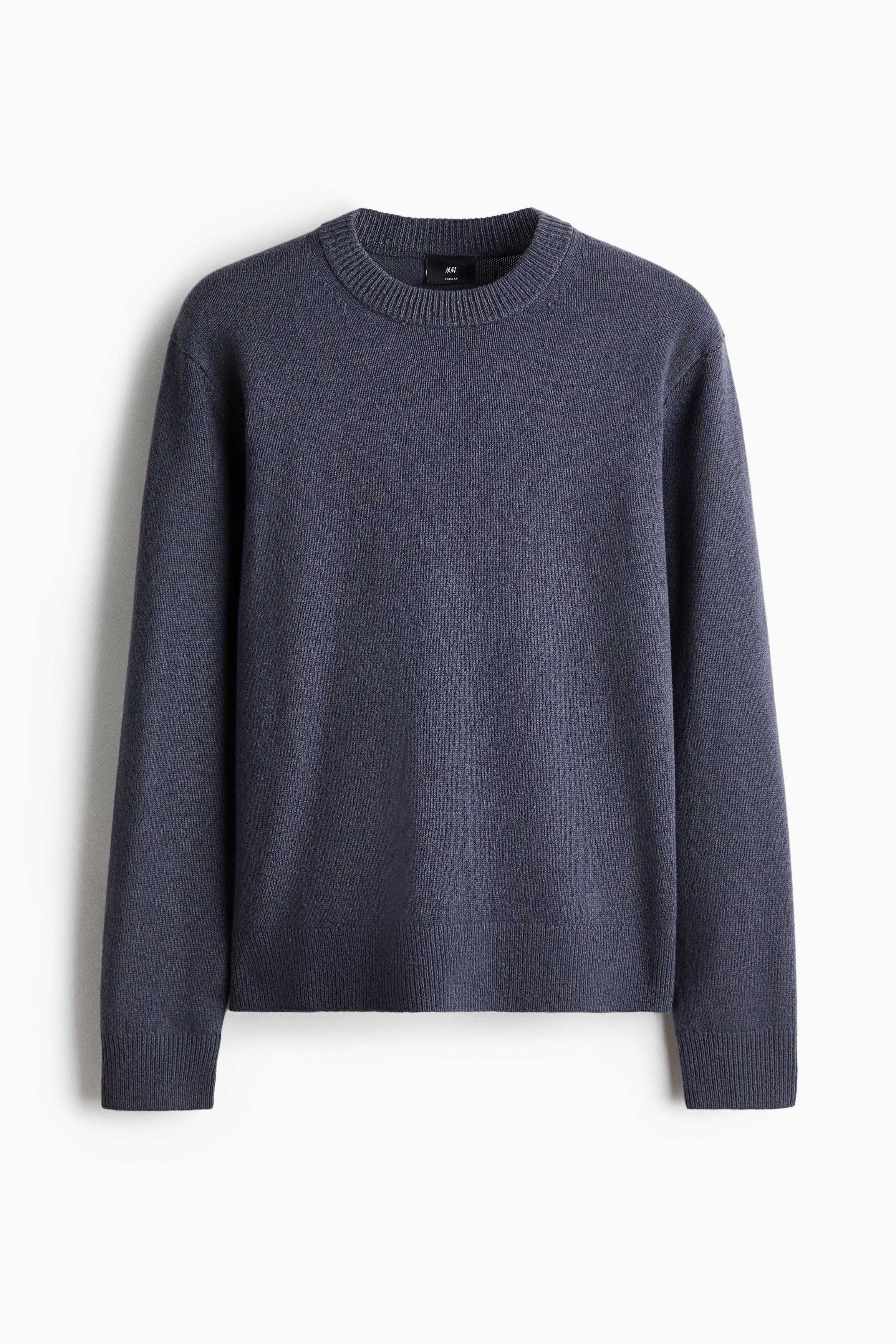 Wollpullover in Regular Fit - Mattblau/Dunkelbraun/Graubraun/Mattgrün