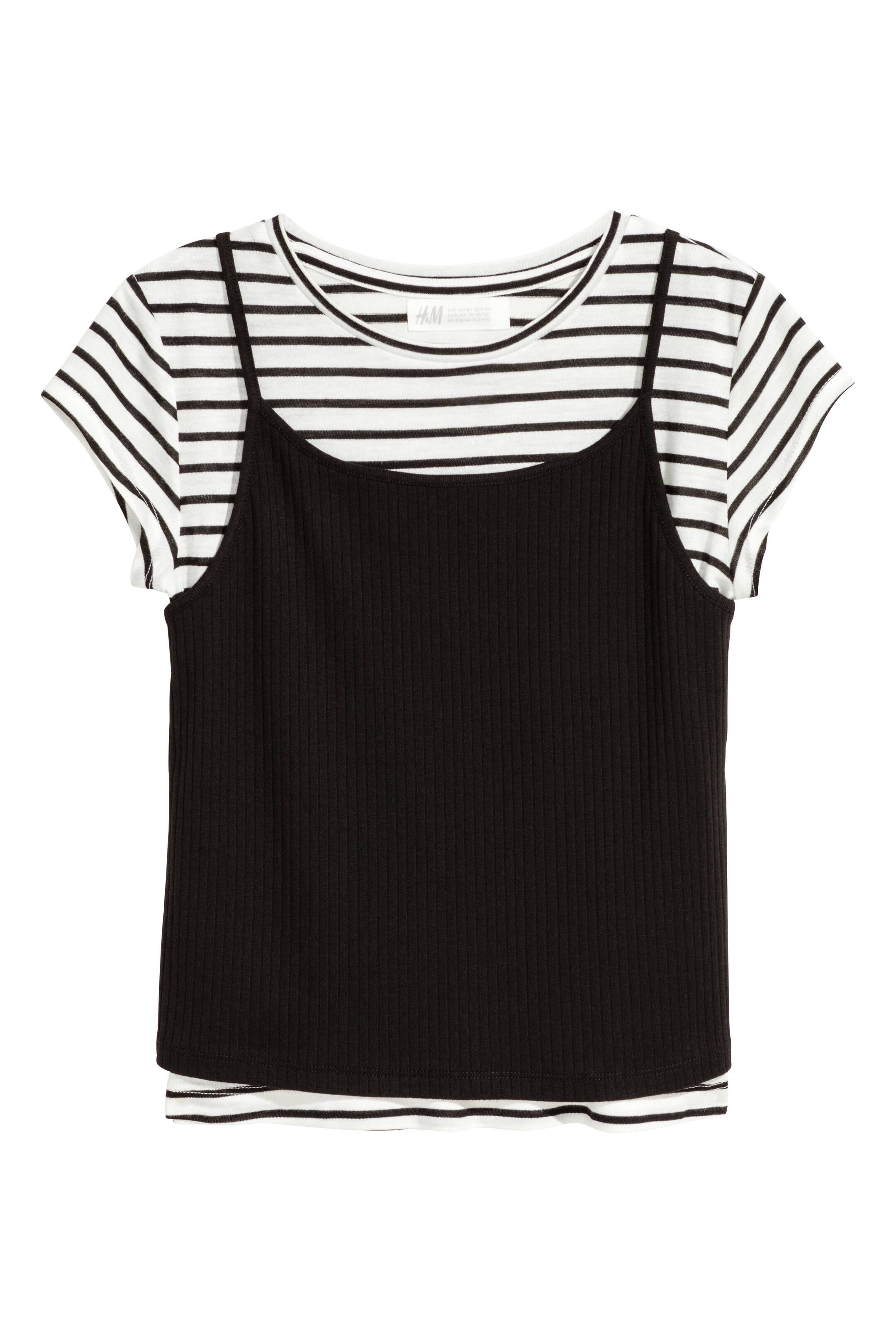 Näytä suurempi kuva: Kaksinkertainen pusero - Musta/Valkoinen - Kids | H&M FI 1