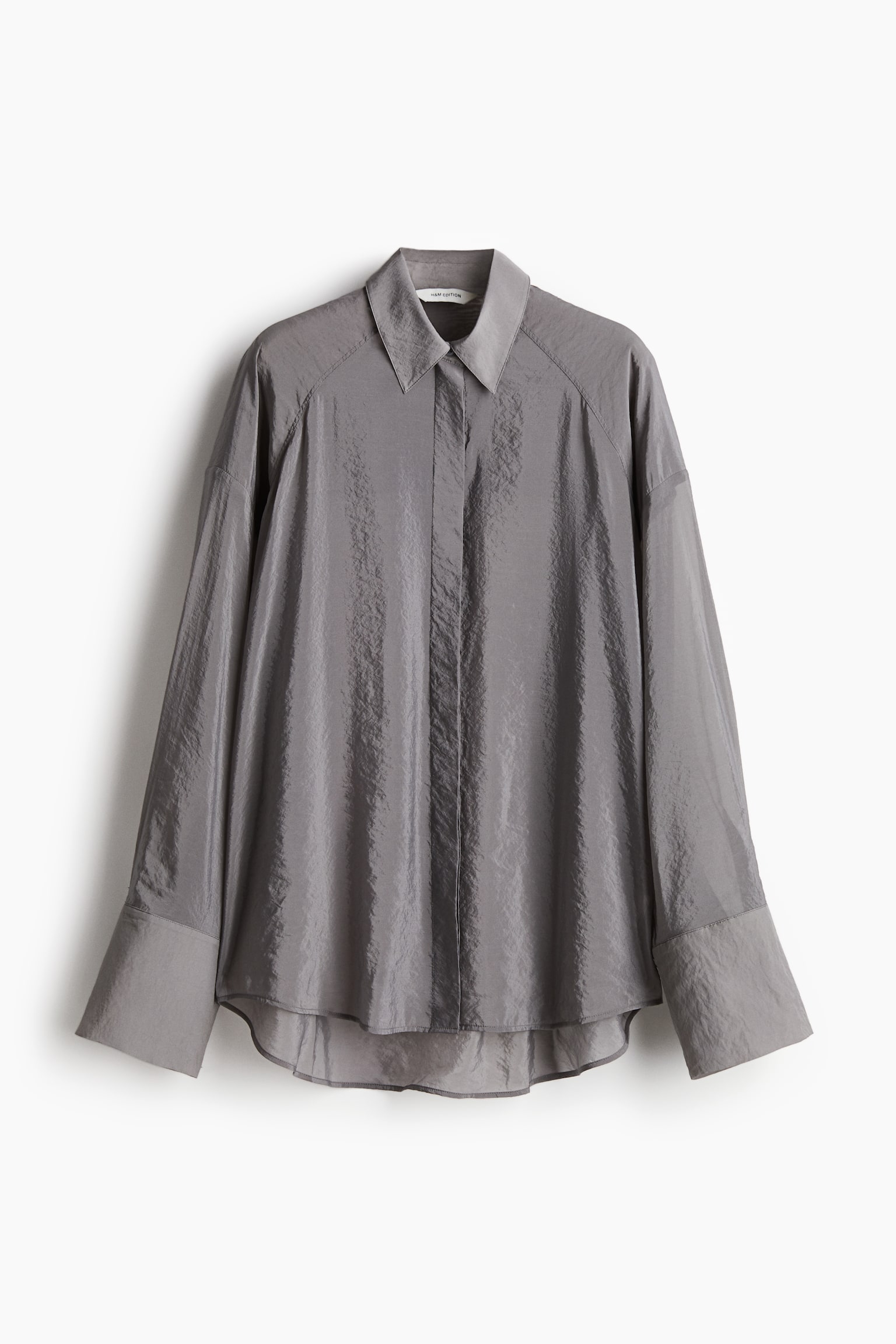 Oversized organza shirt - Grey - 2