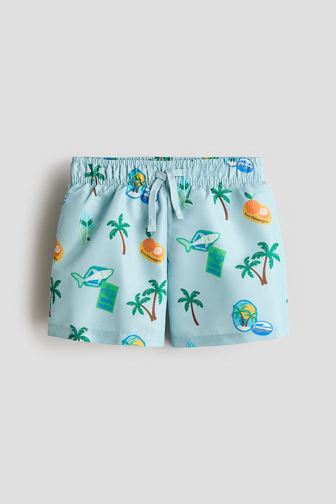 Printed swim shorts - Light turquoise/South Beach/Blue/Patterned/Green/Striped/Bright blue/Striped/White/Blue striped/Light blue/Patterned/Warm brown/Striped/Navy blue/Patterned/Green/Crocodiles/Green/Striped - 1