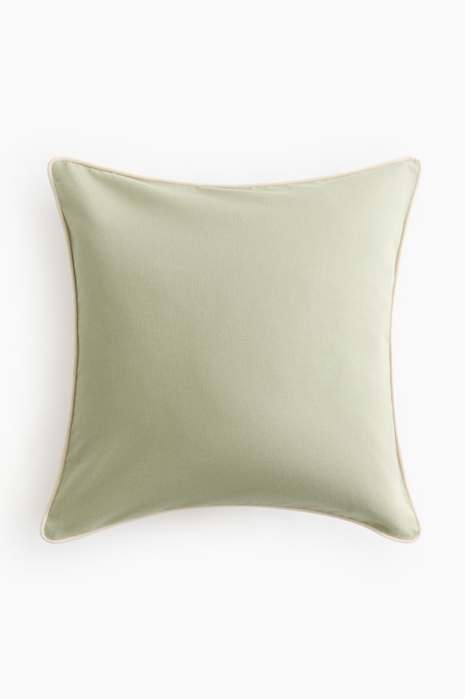 Canvas Cushion Cover - Light khaki green/Beige/Blue/light beige/Yellow/Pink/Dark dusty pink - 1