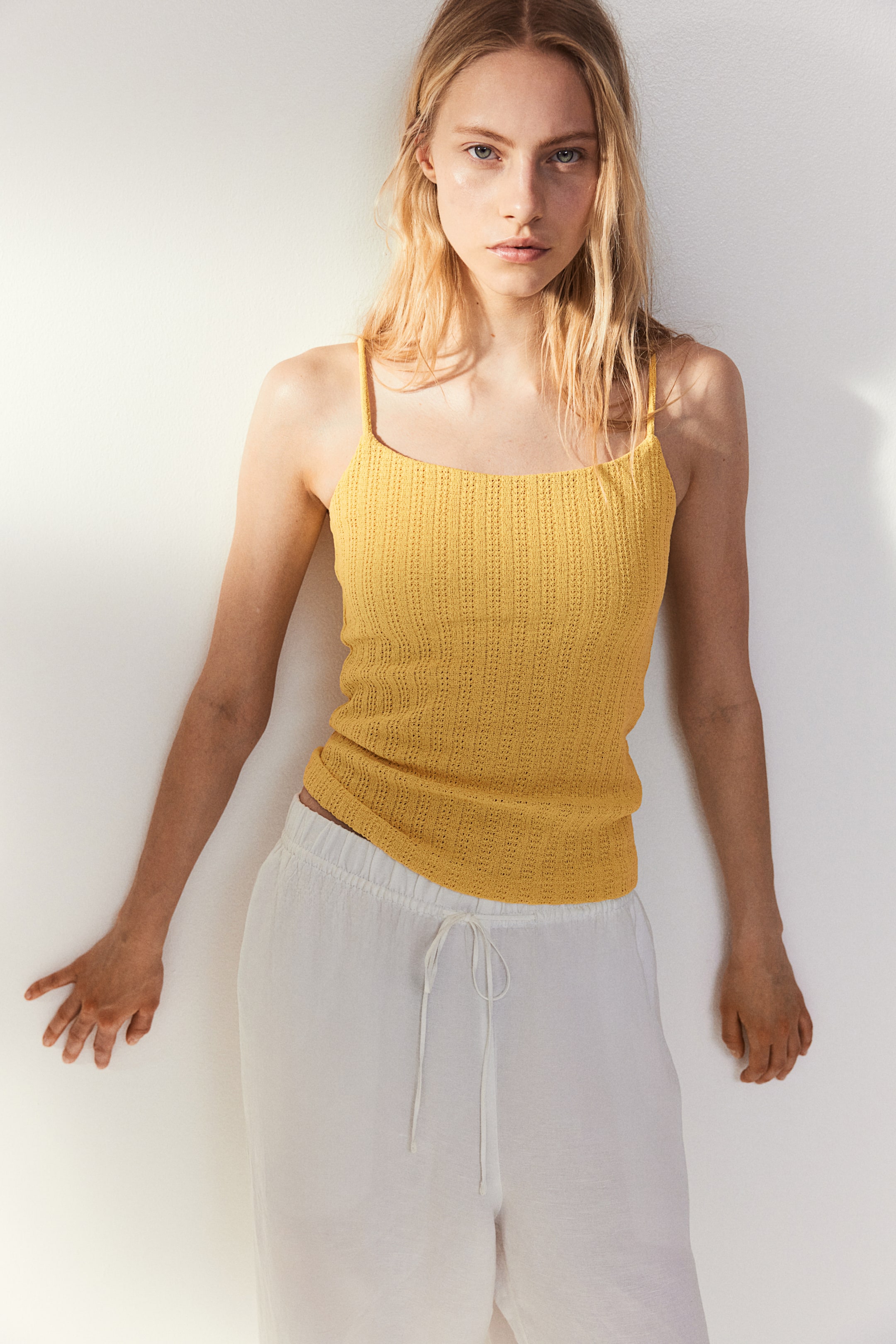 Pointelle-knit Camisole Top