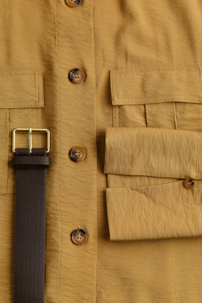 Robe saharienne avec ceinture - Beige-jaune/Noir - 6