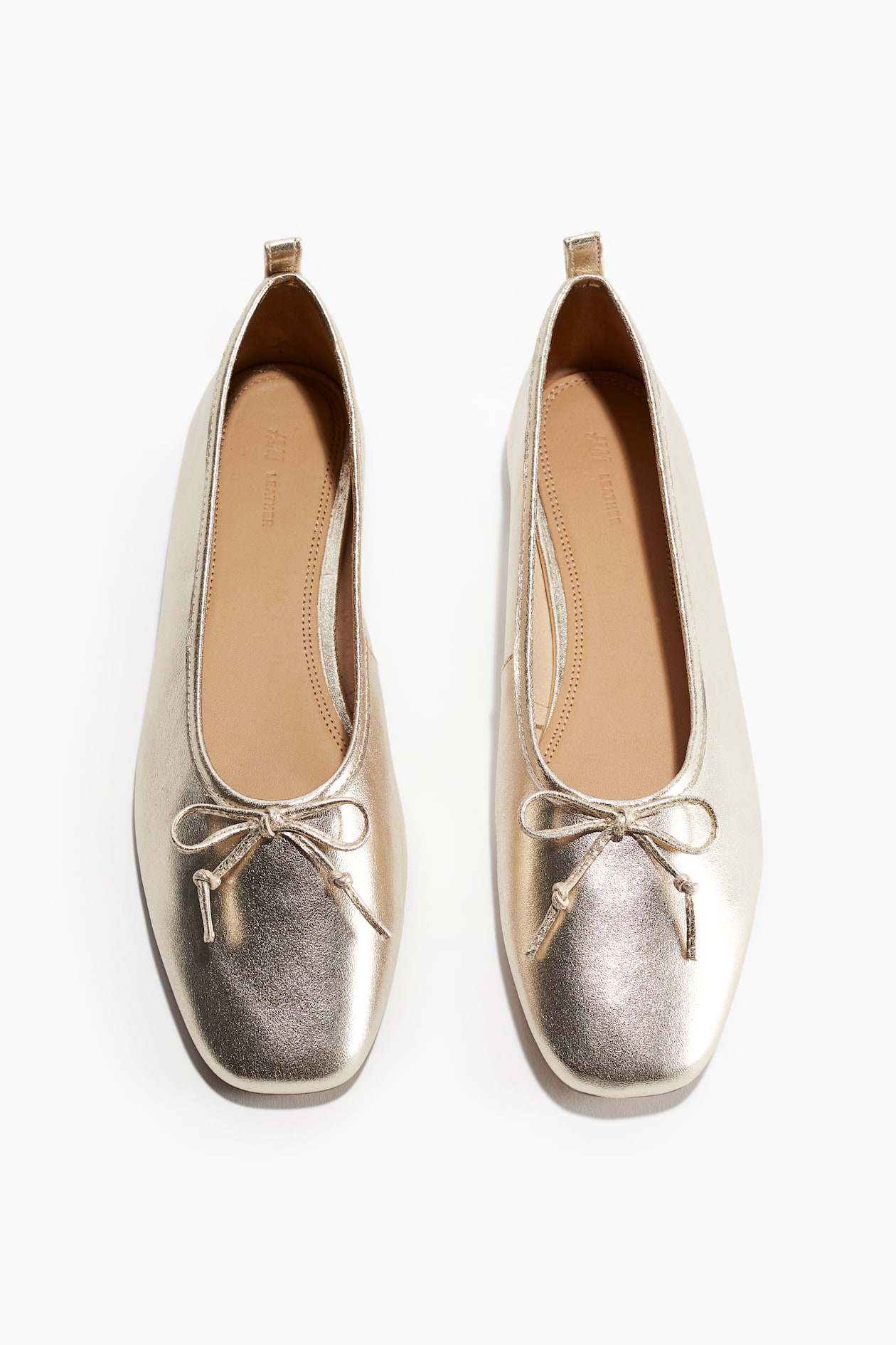 Leather Ballet Flats Gold colour Ladies H&M AU
