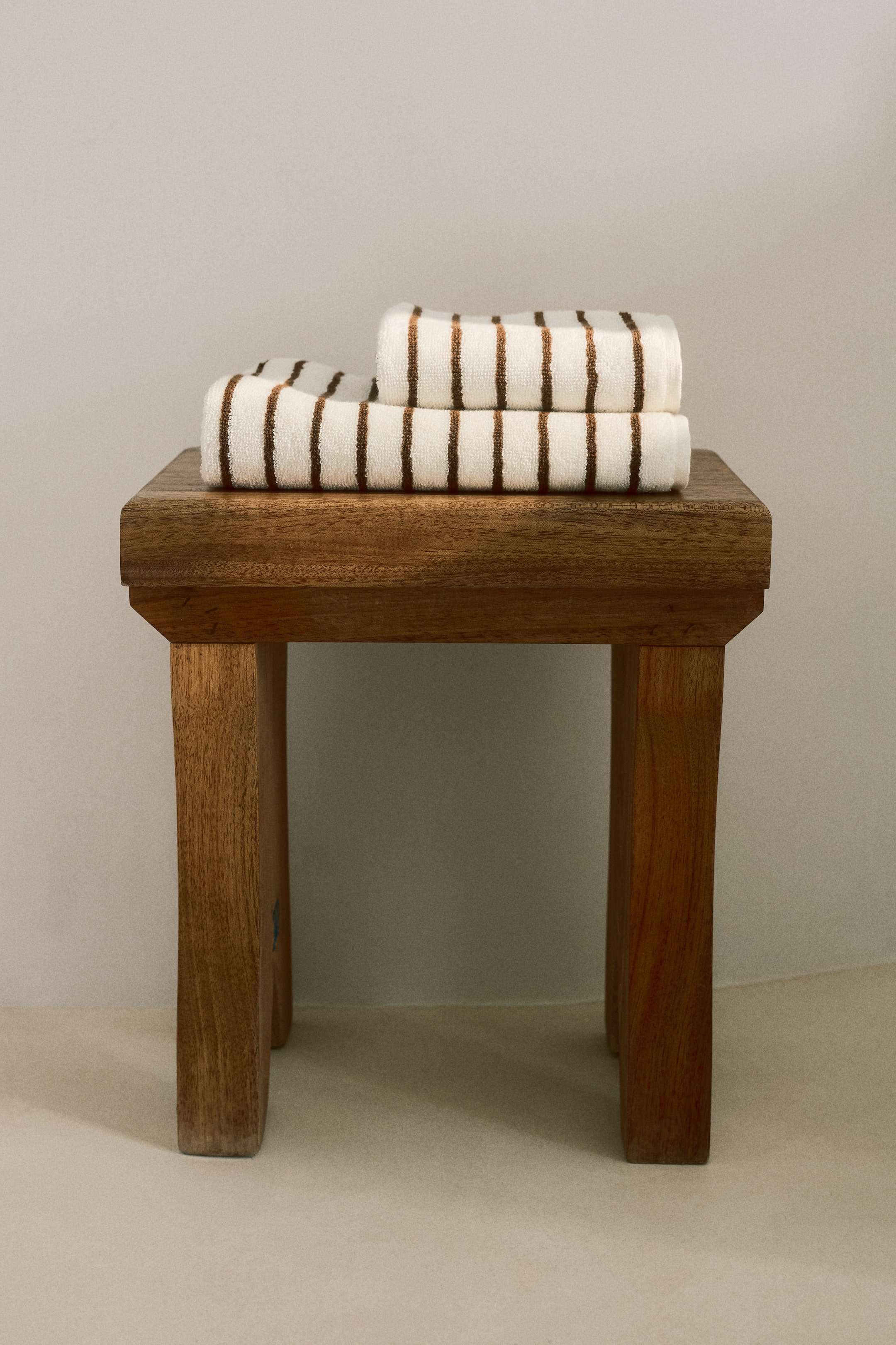 View larger image: Striped hand towel - White/Brown striped - Home All | H&M IN 1