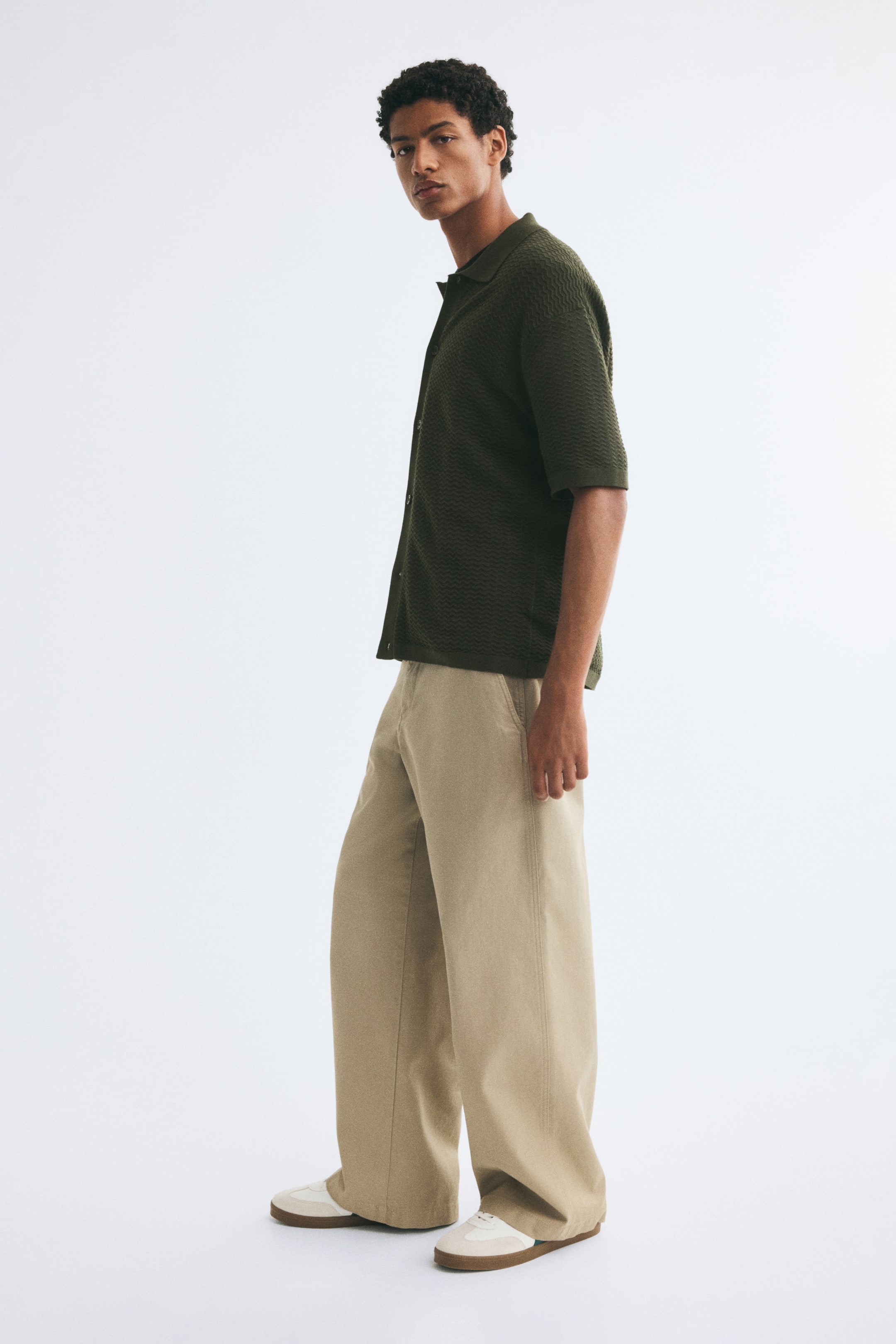 Regular-Fit Textured-Knit Shirt