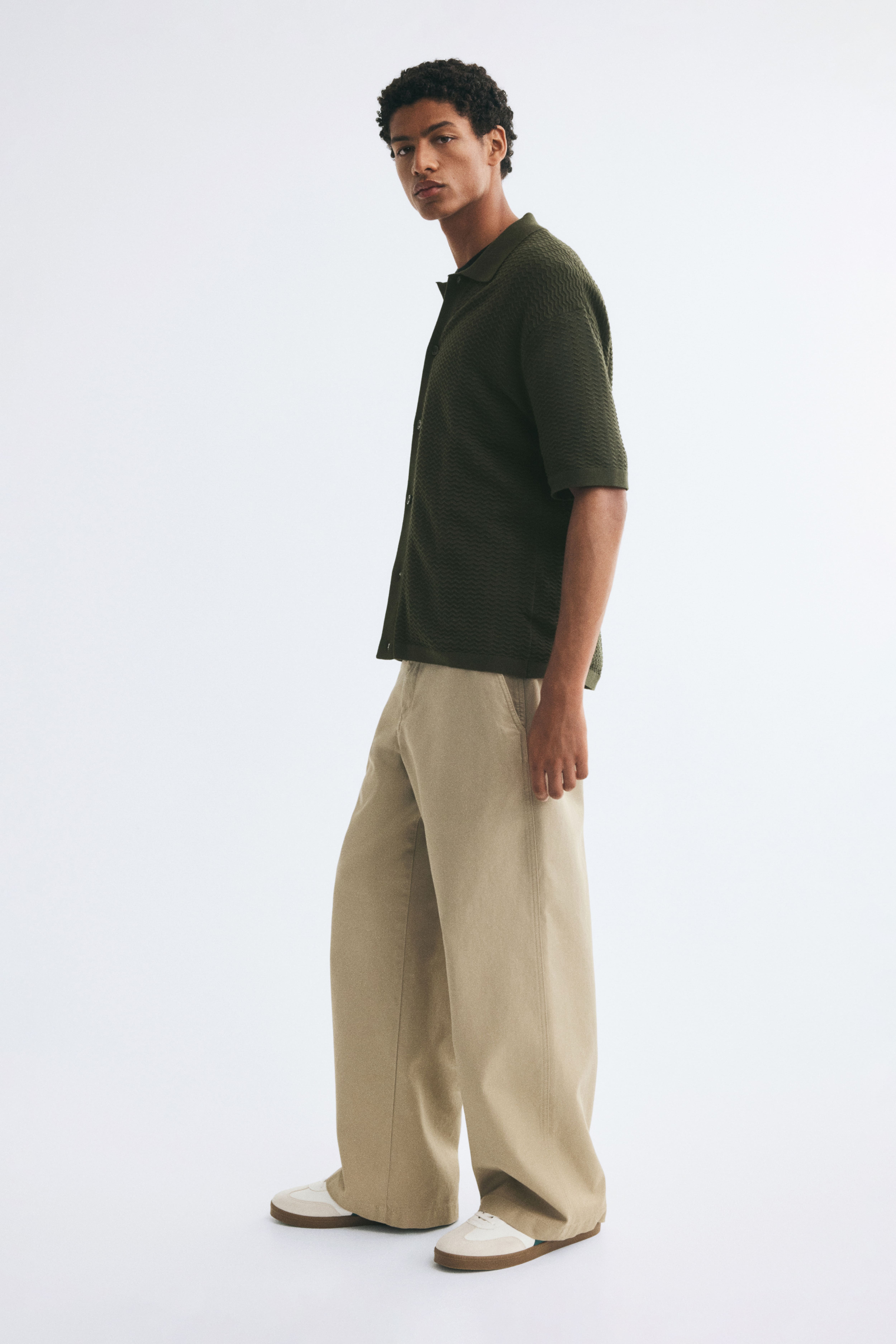 Regular-Fit Textured-Knit Shirt