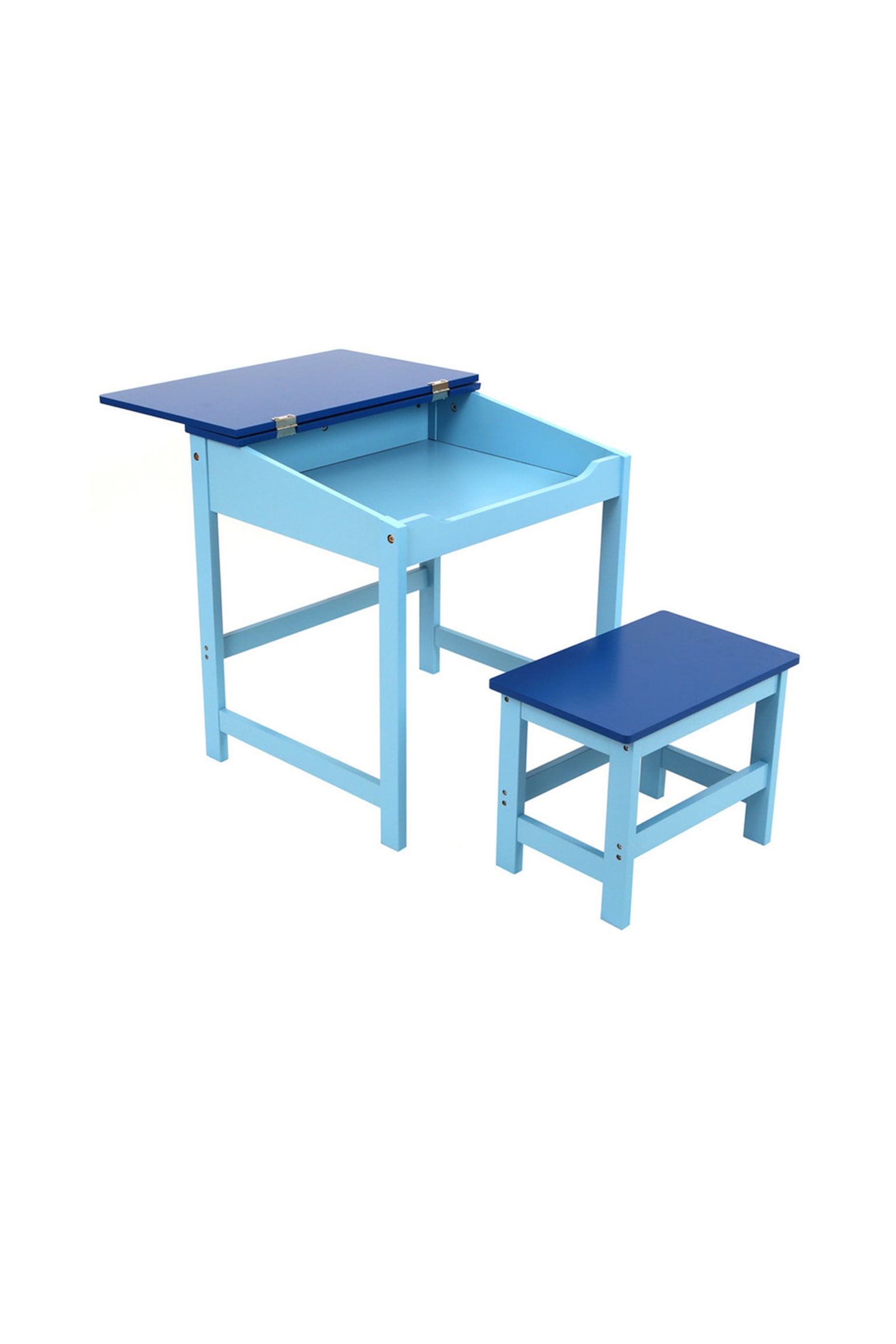 Kids Desk And Stool - Blue/White/Pink - 3