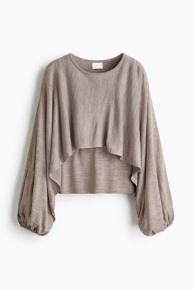 Layered Fine-Knit Top - Taupe - 1