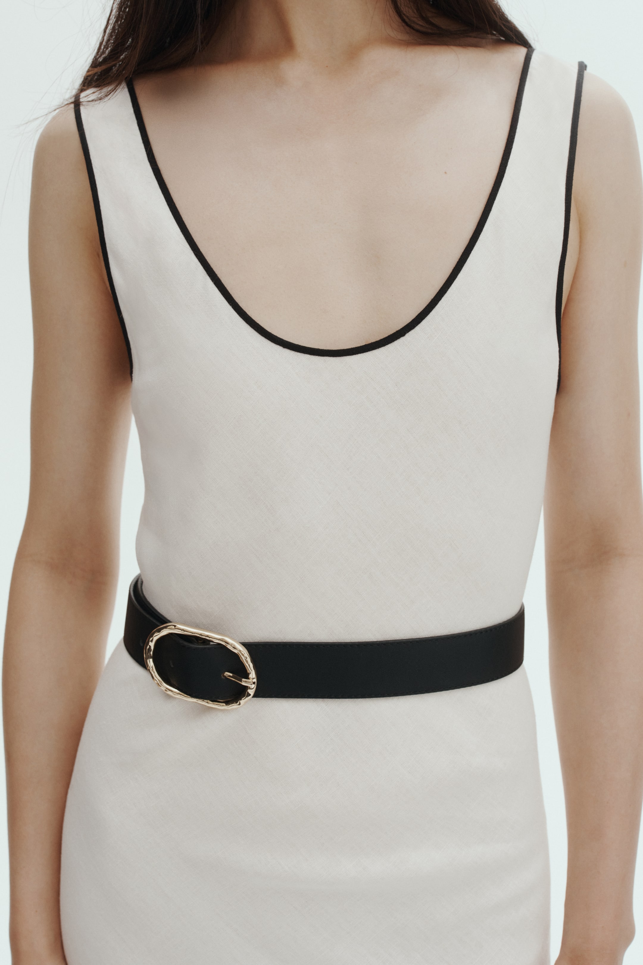 Linen-Blend Slip Dress