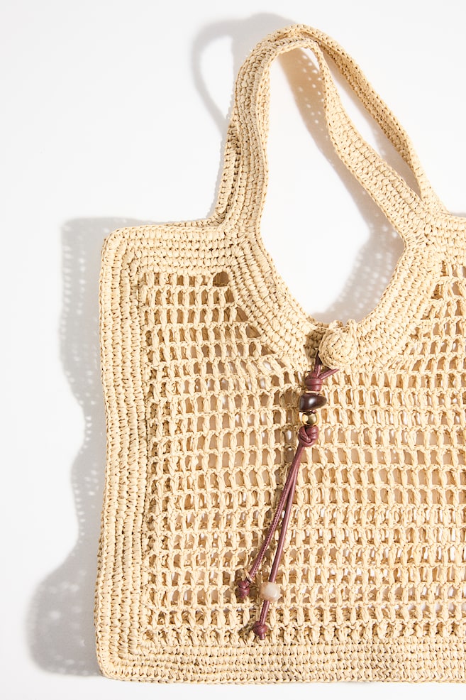 Straw Tote Bag - Beige/Dark beige - 2