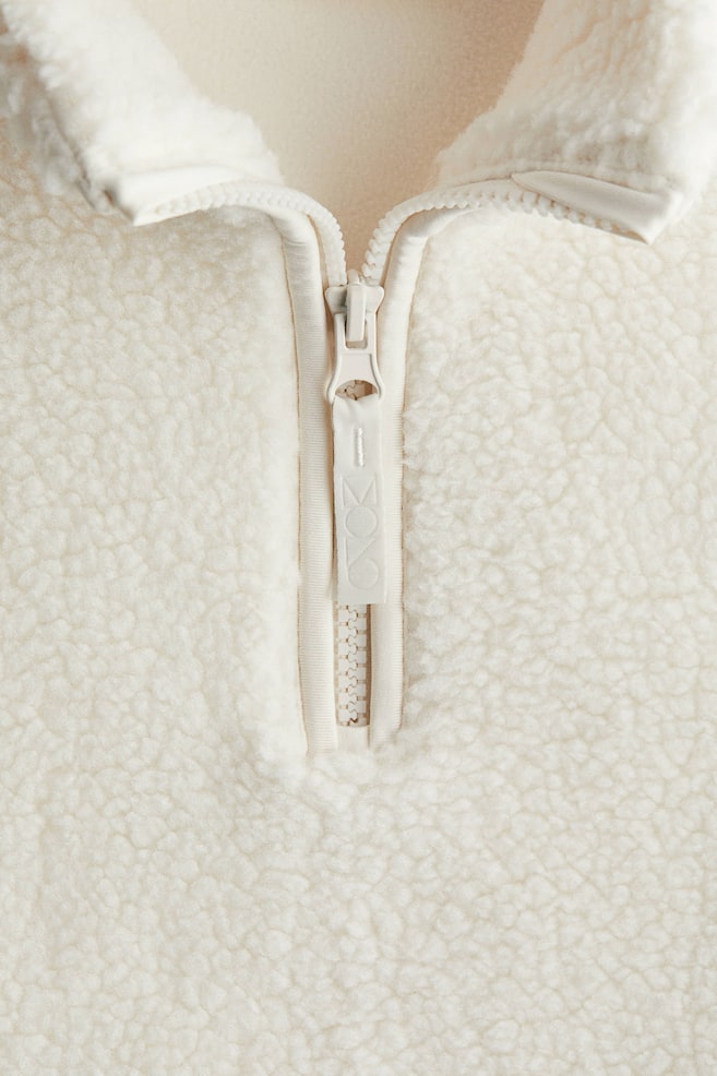 Sportshirt aus Teddyfleece-Weiß - 3