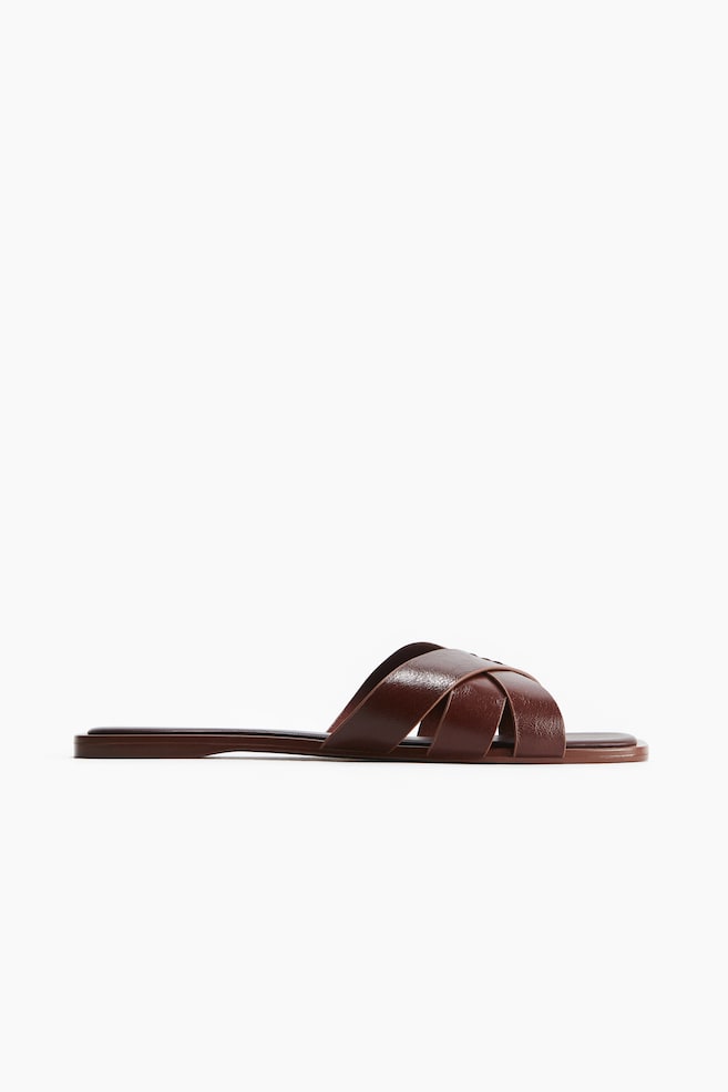Ledersandalen - Braun/Schwarz/Beige/Schlangenimitat/Dunkles Khakigrün - 1