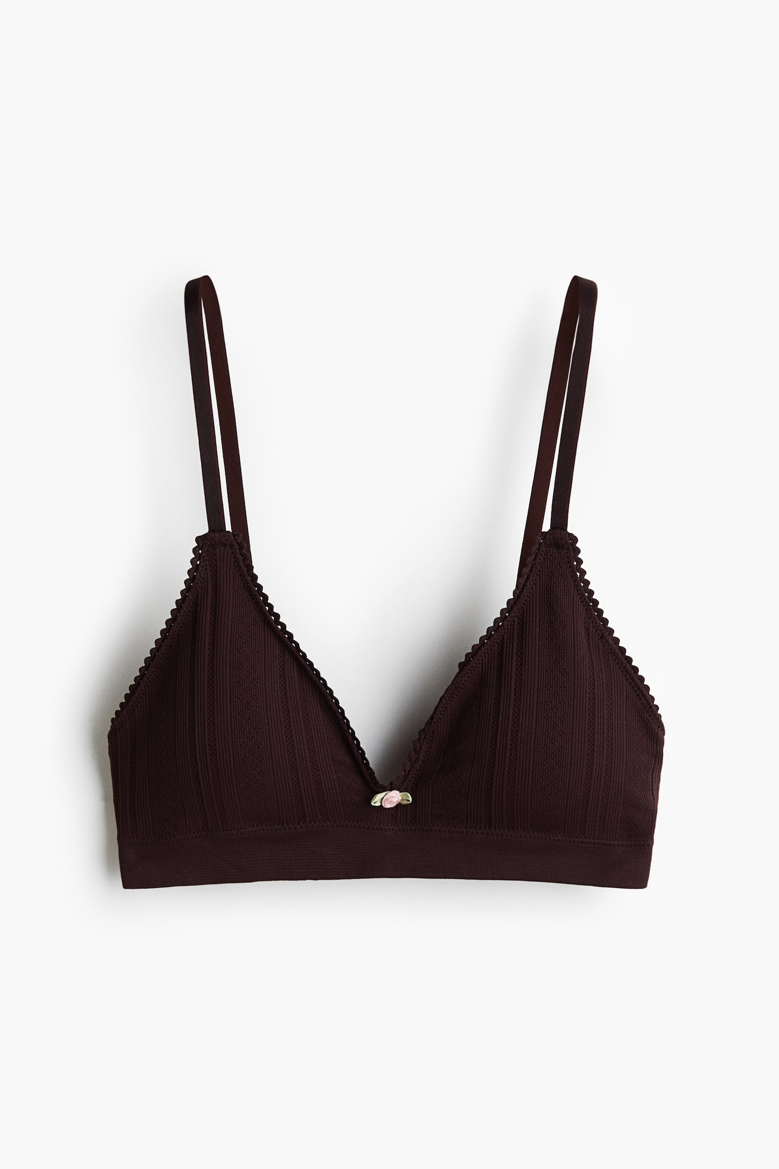 Seamless padded soft bra - חום כהה/White - 1