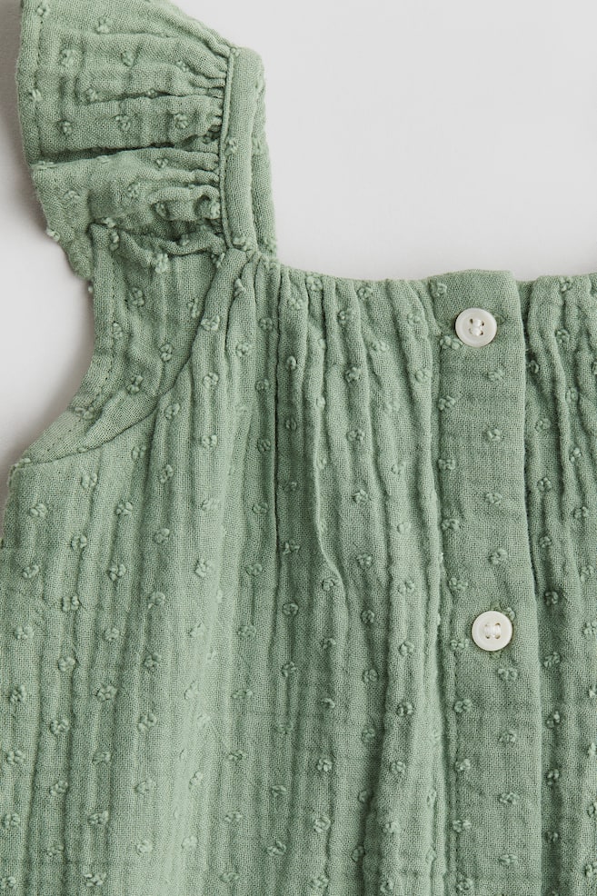 Cotton Romper Suit - Green - 2