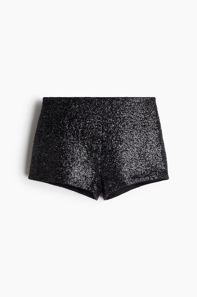 Minishorts mit Pailletten - Schwarz - 1
