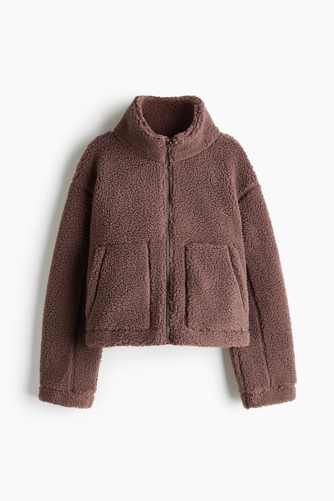 Veste de sport chaude en tissu Teddy bear - Mauve taupe/Bleu marine/Ivoire/Lilas ancien - 1