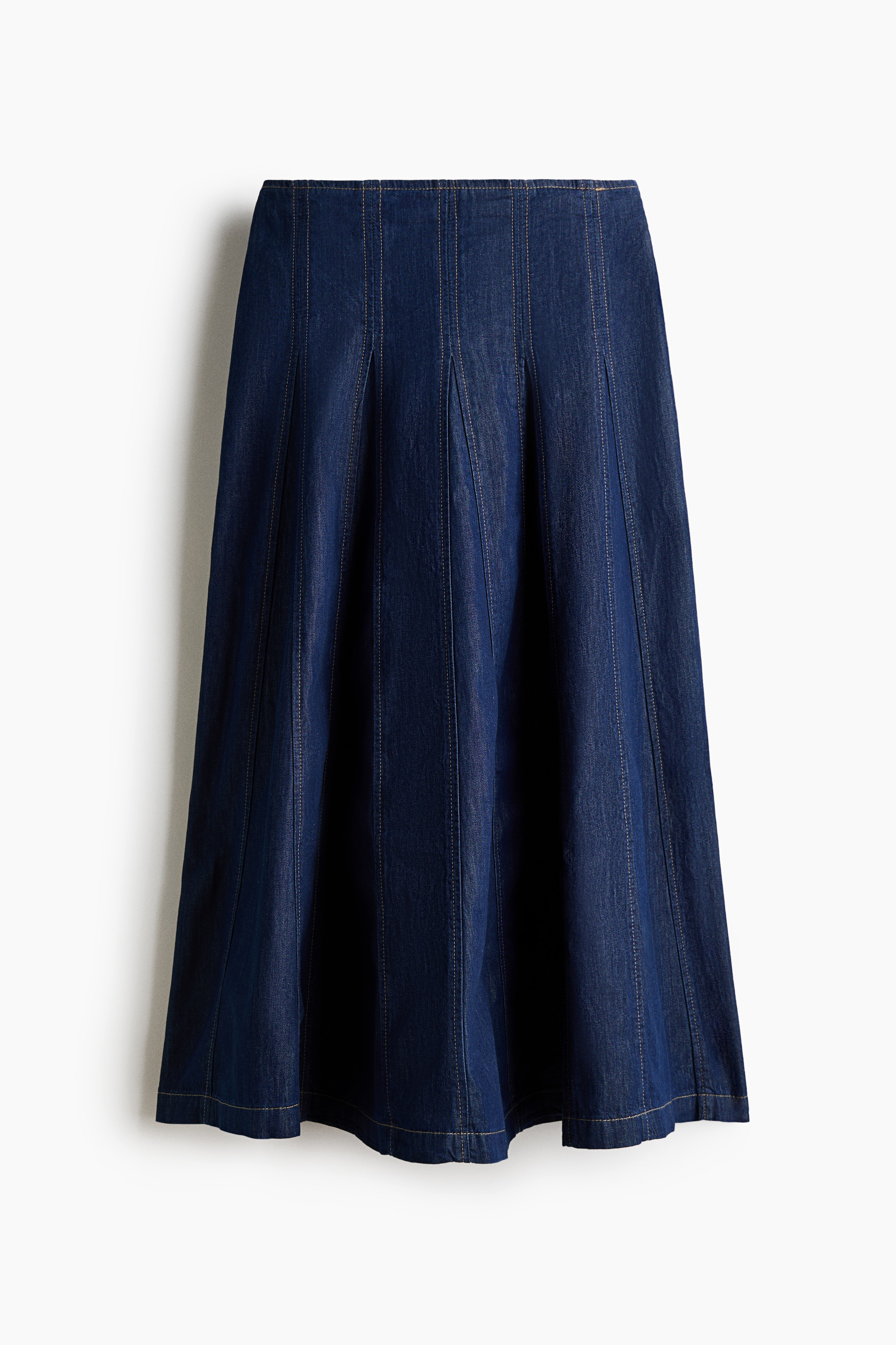 Plisowana spódnica dżinsowa - Ciemnoniebieski denim/Niebieski denim
