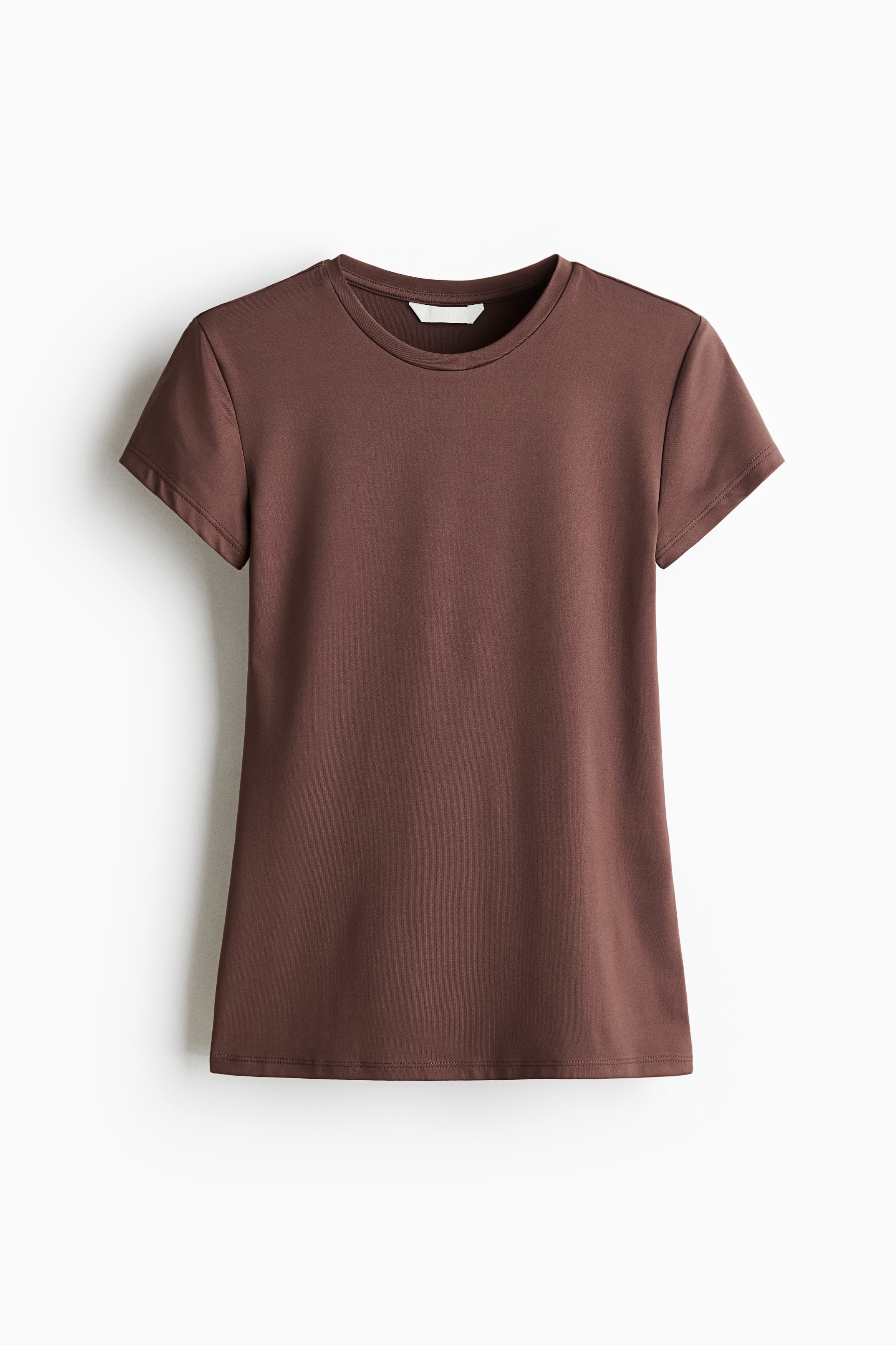 Fitted Microfiber T-shirt - Dark taupe/Navy blue/Light beige/Black/White/Dusty pink/Light beige/Dark gray/Navy blue/Dusty brown/Dark brown/Dark green/Dark taupe/Khaki green/Dark brown/Light gray/Powder pink