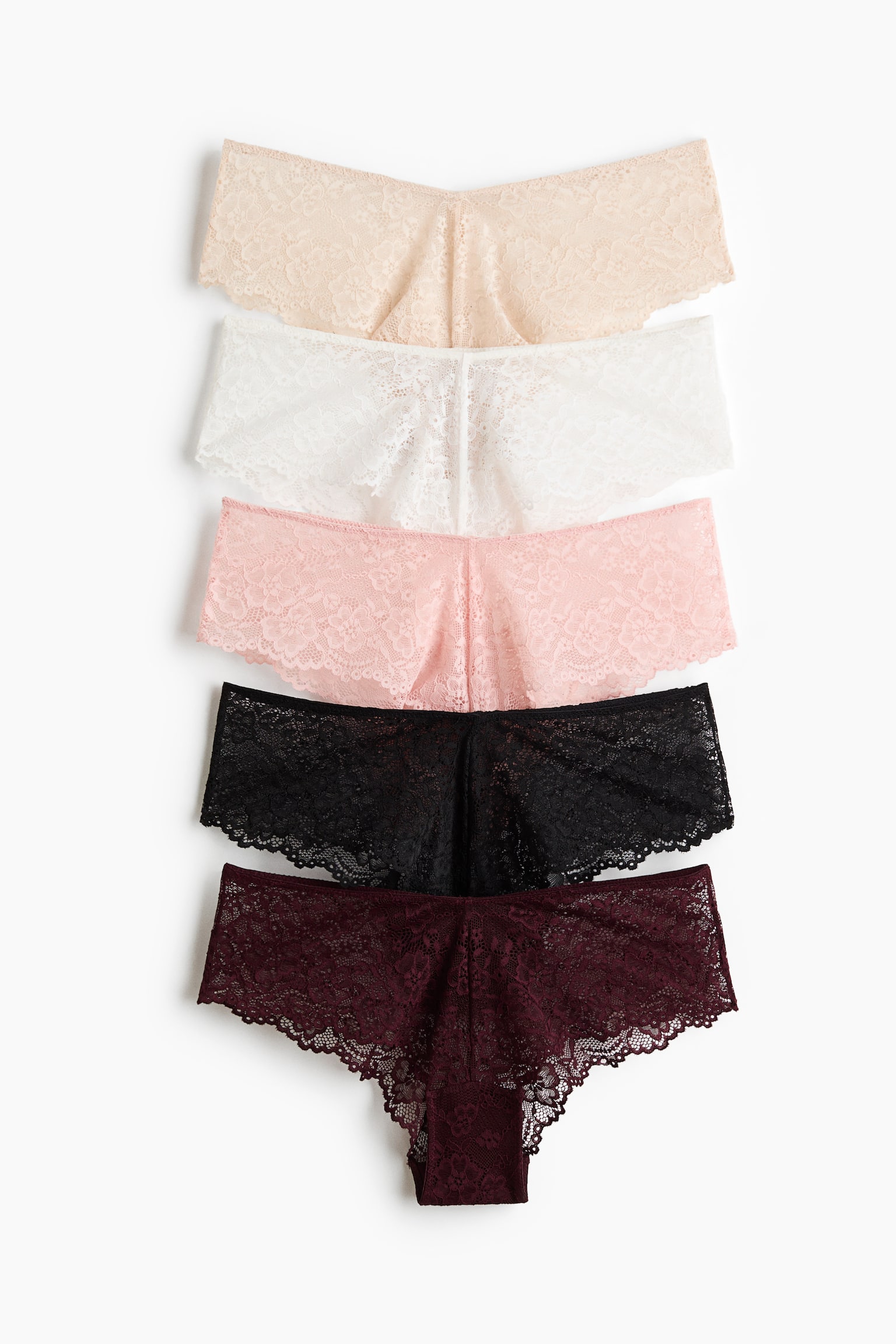Hipsters in pizzo 5 pezzi - Bordeaux/rosa chiaro/bianco/Nero/beige chiaro/marrone/Blu/crema/beige chiaro/Rosa chiaro/rosa/Nero/Azzurro/blu polvere