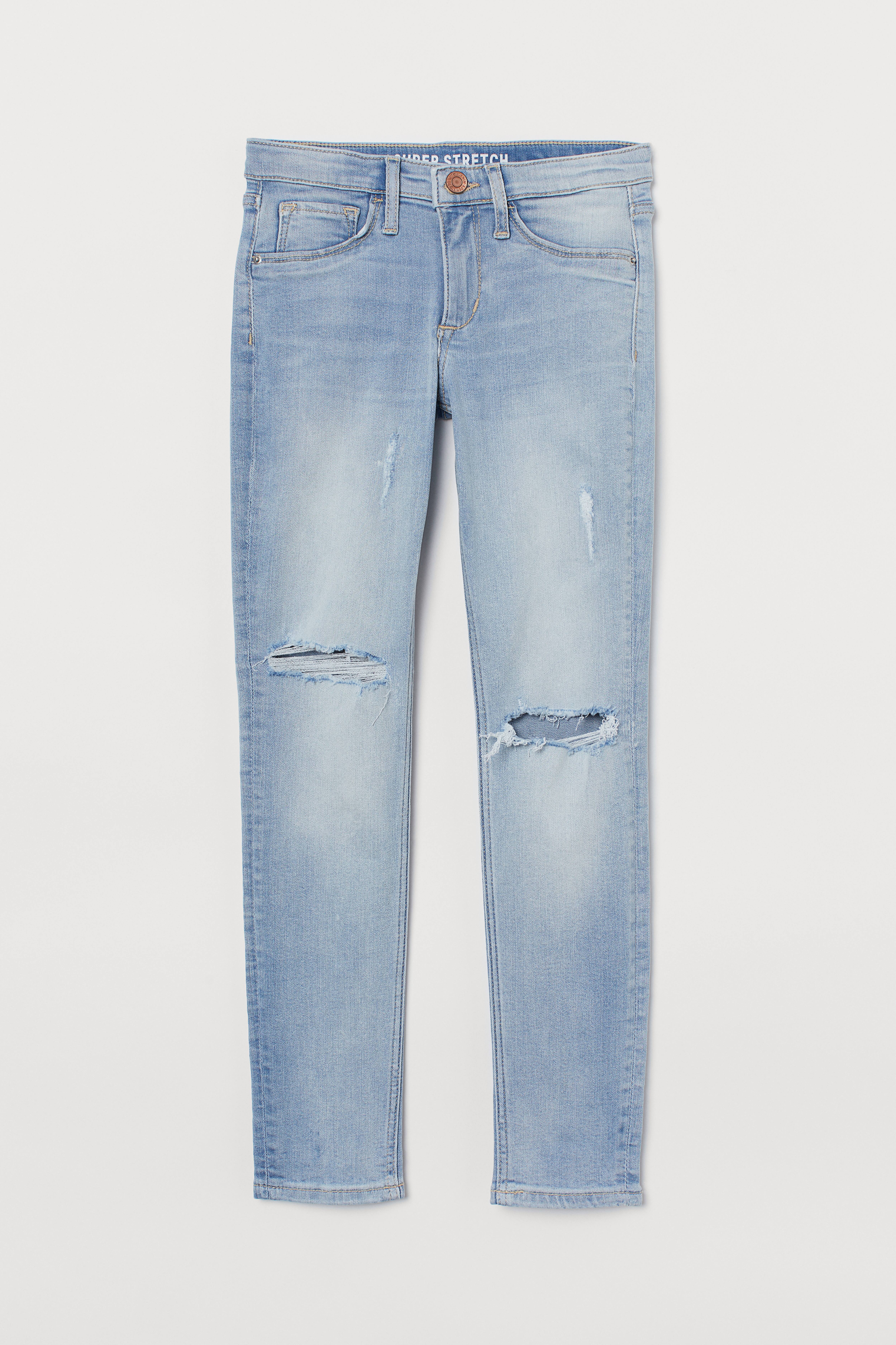 Blue shops ripped jeans h&m