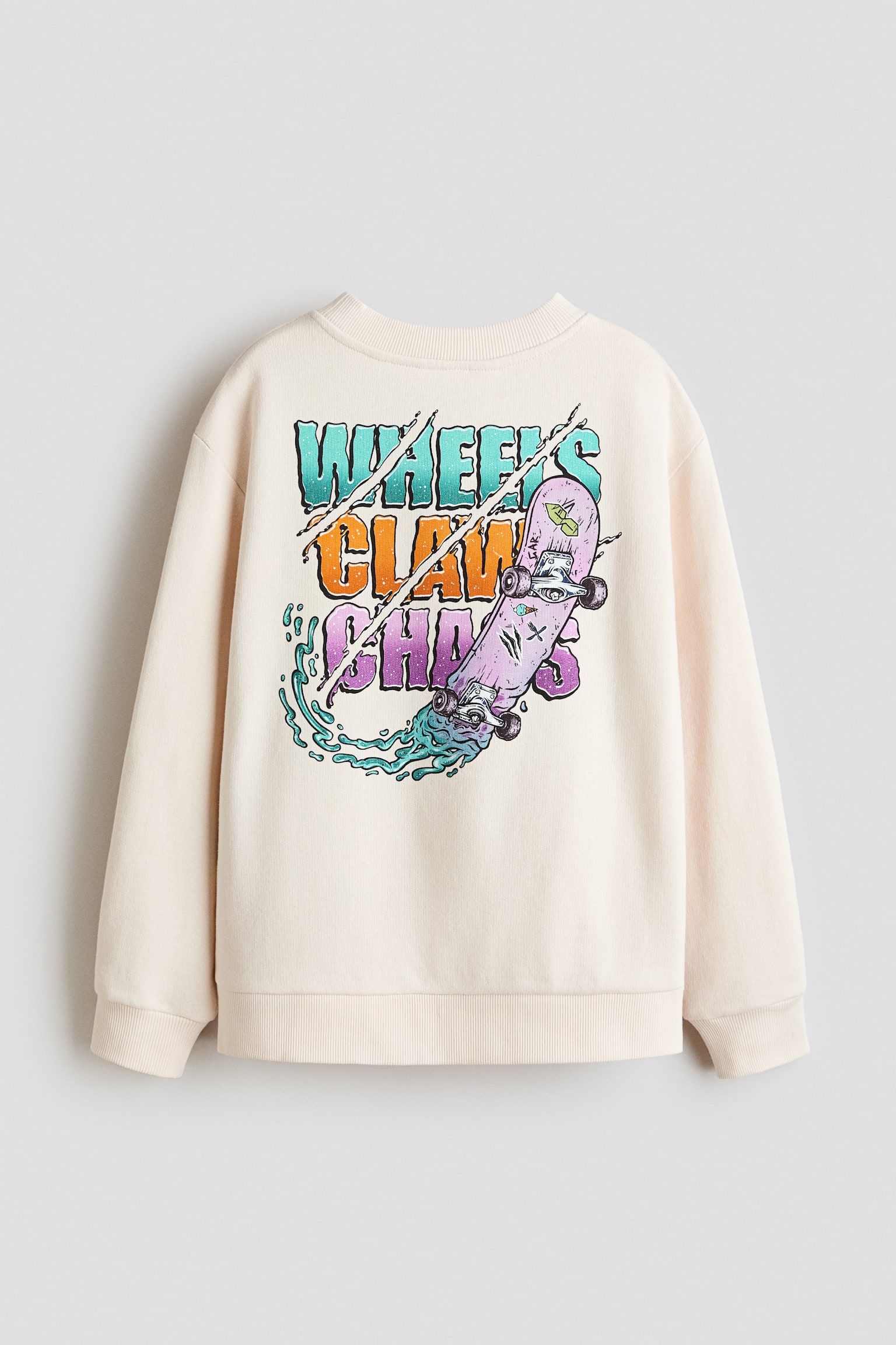 Детская толстовка H&M Printed Cotton, цвет: Светлый бежевый — фото 2