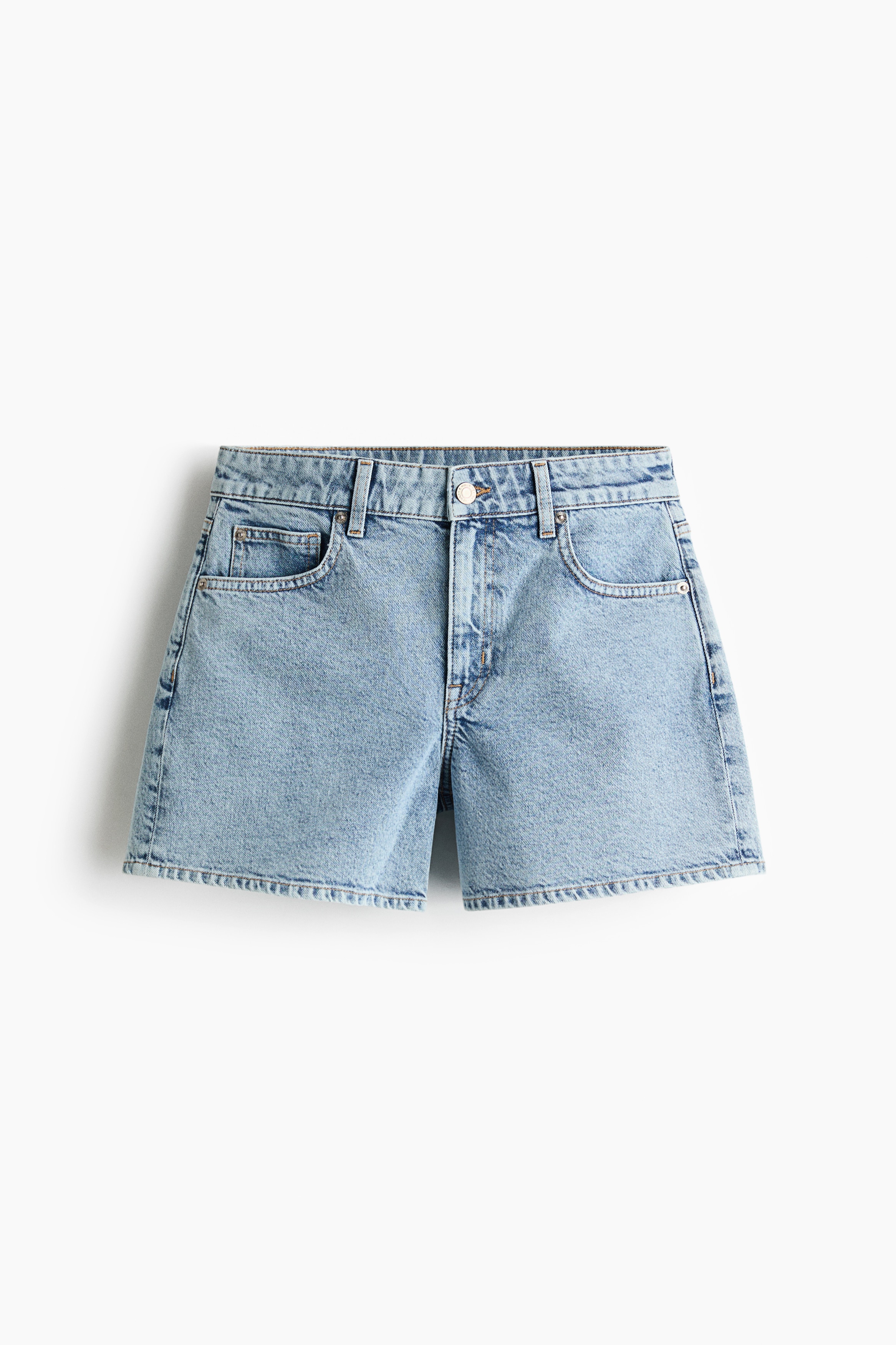 Shorts de denim - Azul denim claro/Azul denim/Blanco