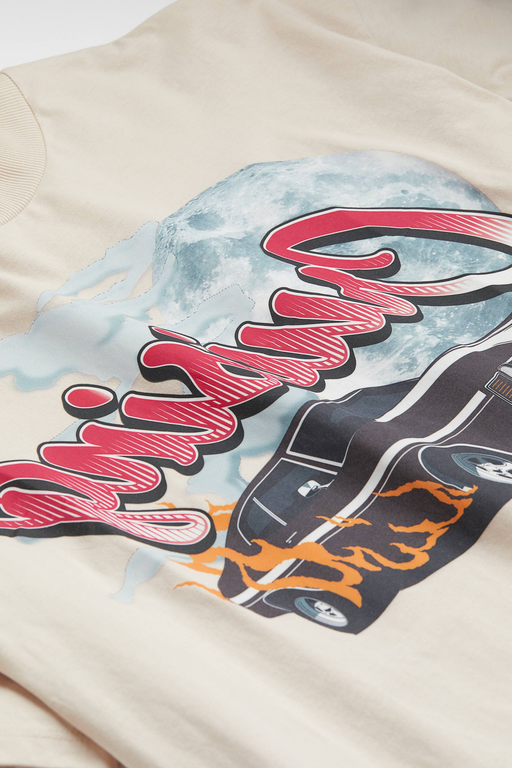 拡大画像を表示: プリントオーバーサイズTシャツ - ライトベージュ／Cruising - レディース | H&M JP 2