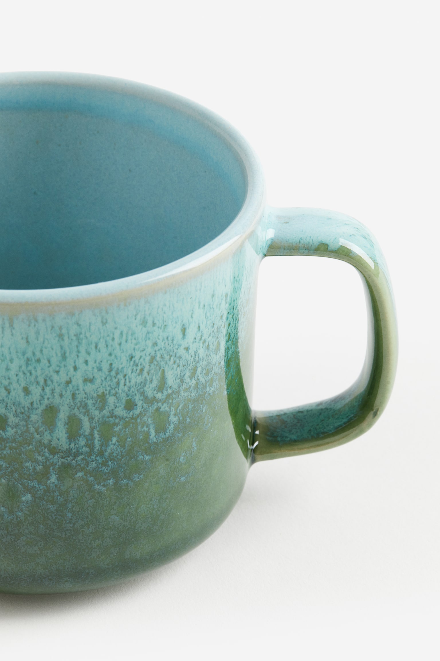 Tasse en grès cérame avec glaçure réactive - Vert/turquoise/Beige clair/Beige-vert/Rouge - 2