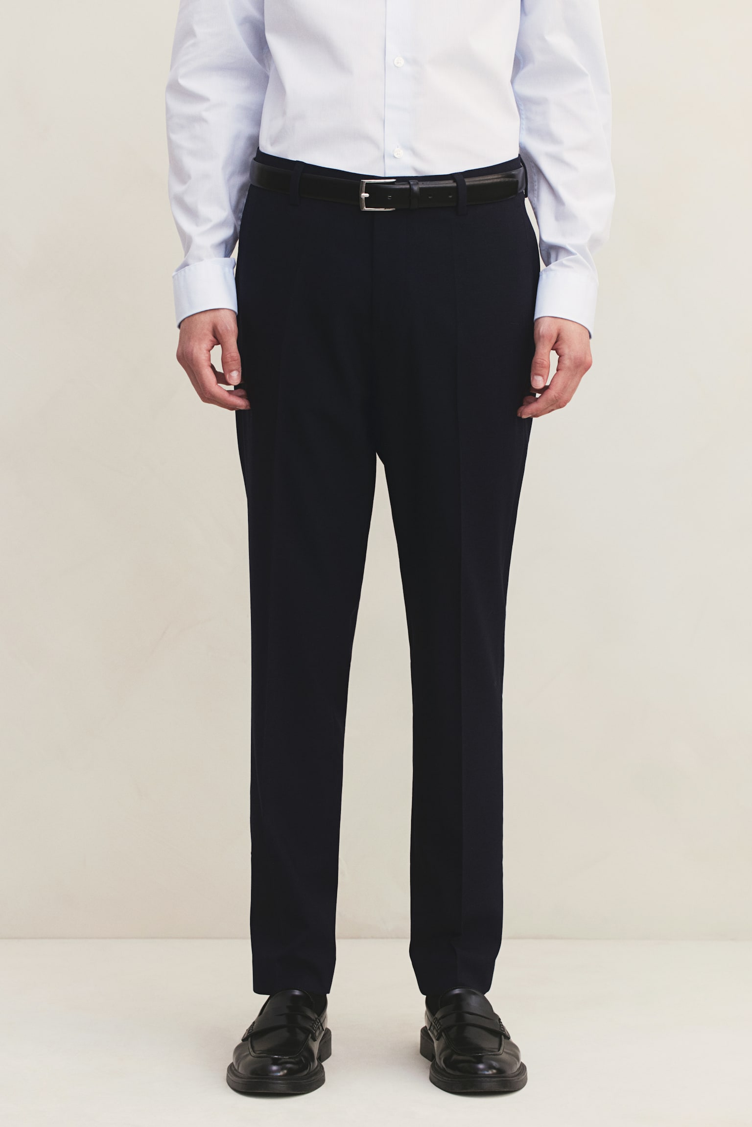 Slim Fit Suit trousers - Navy blue/Black/Beige - 4