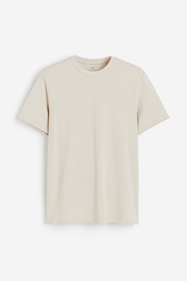T-shirt Regular Fit 5-pak - Biały/Beżowy/Zielony/Czarny/Biały - 2
