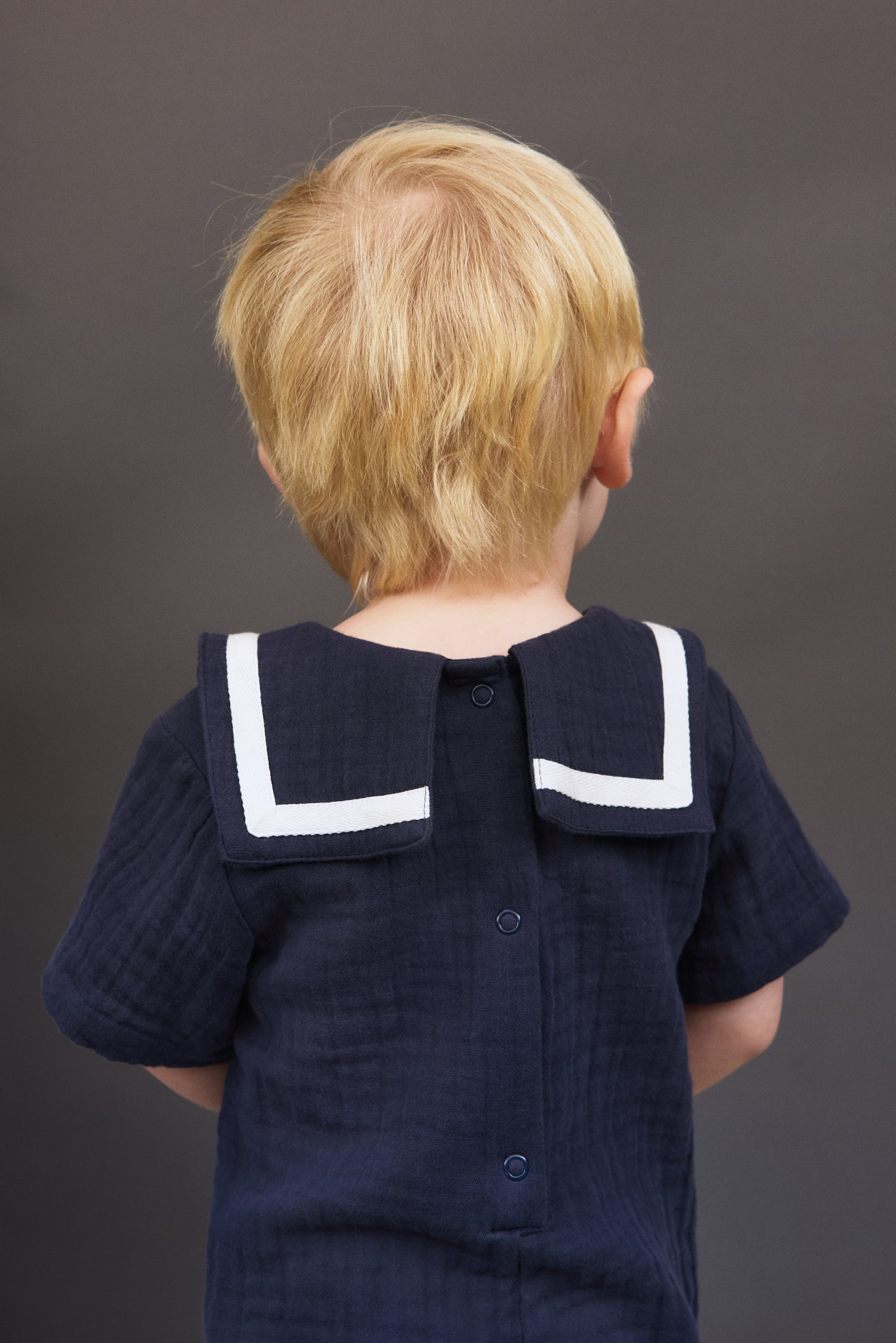 Детский комбинезон H&M Muslin Sailor Romper Suit, цвет: Тёмно-синий — фото 4