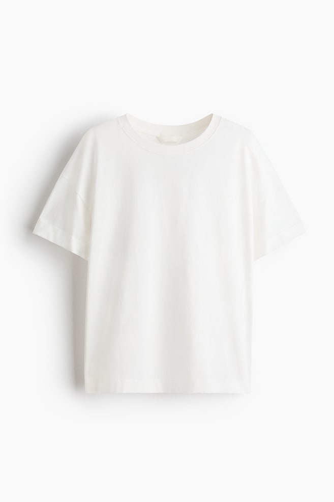 Loose-fit cotton T-shirt - White/Pale pink/Washed black/Pale yellow - 1
