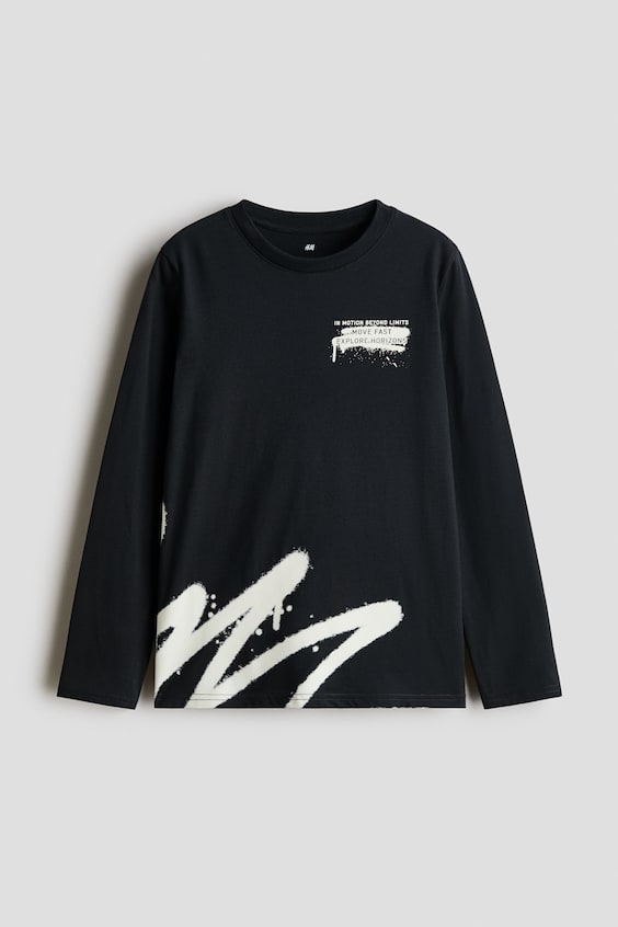 Детские футболки H&M Printed Long-Sleeved T-Shirt