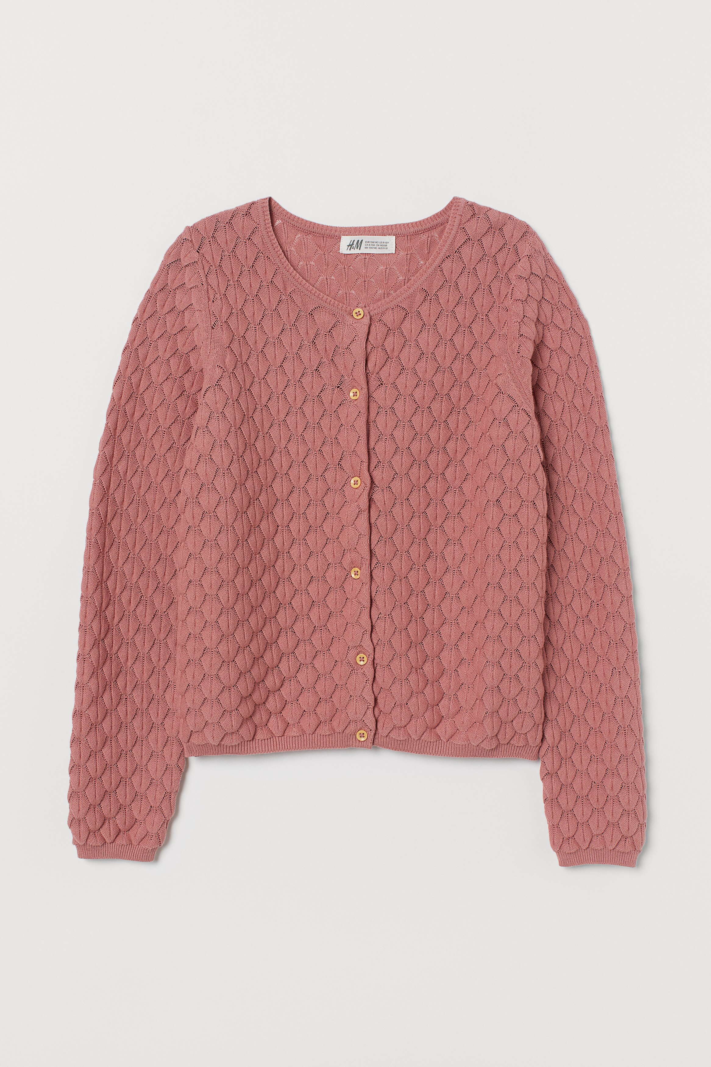 Cardigan H&M Rose Tendre à Bout Pointu - Taille XS/S - Occasion Très Bon état - Modèle KB516