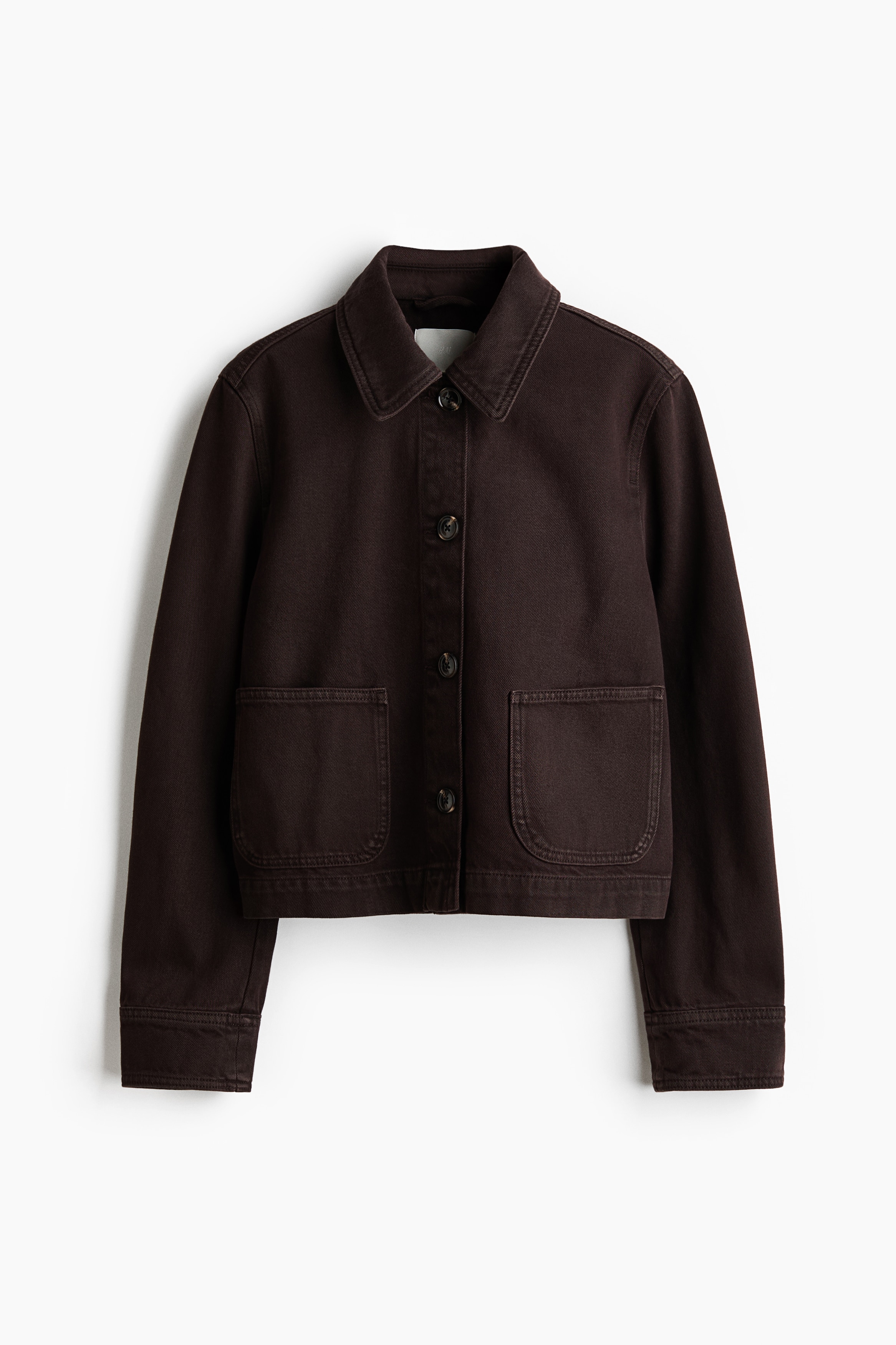 Cotton Twill Shacket - Dark brown/Khaki green