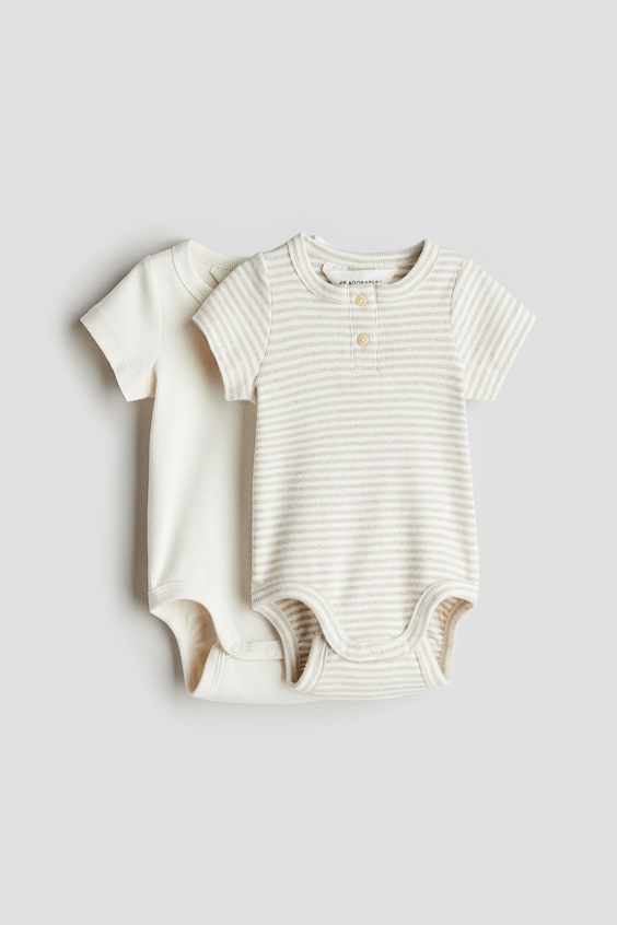 Боди для детей, с планкой на пуговицах, 2 шт. — H&M