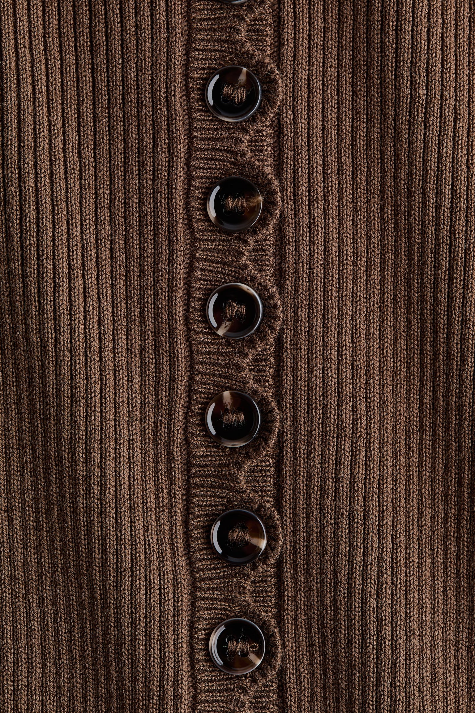 Женский кардиган H&M Ribbed, цвет: Коричневый — фото 5